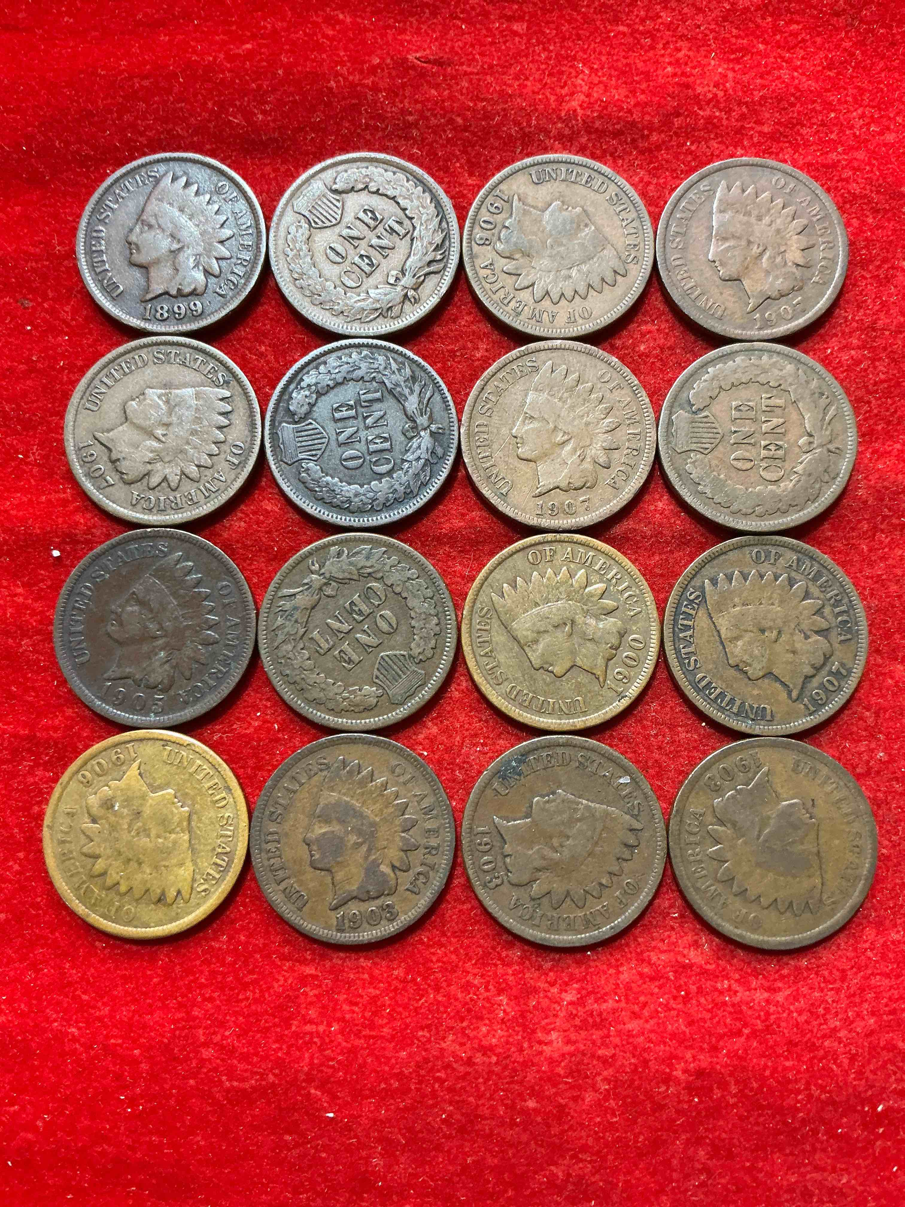 Condition photo showing Good Condition for indian head pennies! these gorgeous u.s. pennies were minted from 1859-1909 & have become serious collector items! the "indian head" design is actually a representation of lady liberty wearing an indian headdress. here are beautiful, well-kept examples representing many different mint years! great for collecting, investing & learning history, & rare with visible dates!