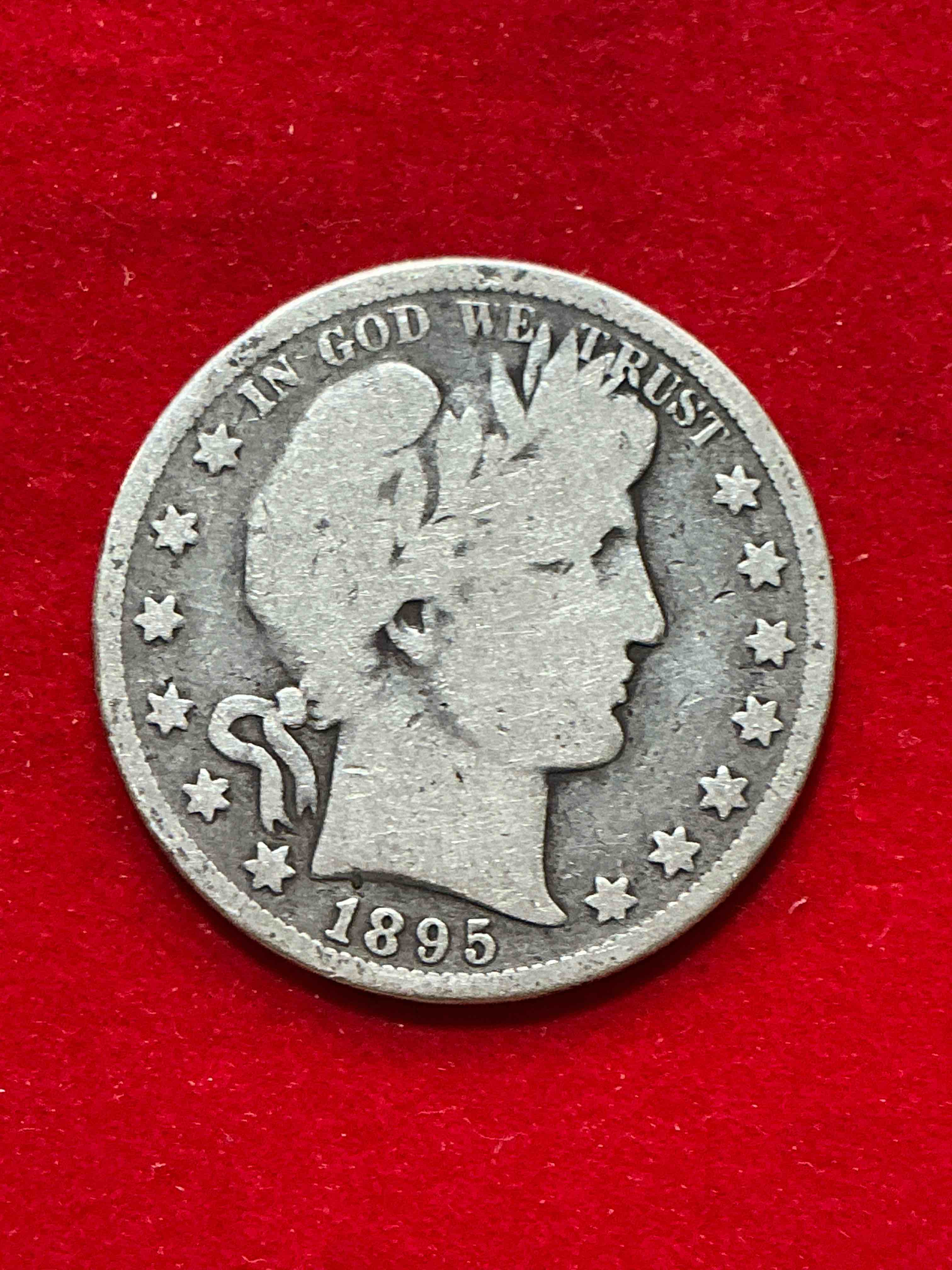 rare us fine silver! barber half dollar, 90% silver! 1895 edition! nearly impossible to collect! rare & very coveted by collectors! own a piece of history great for coin collectors, think of the history these coins have seen! rare 90% silver barber half dollar!