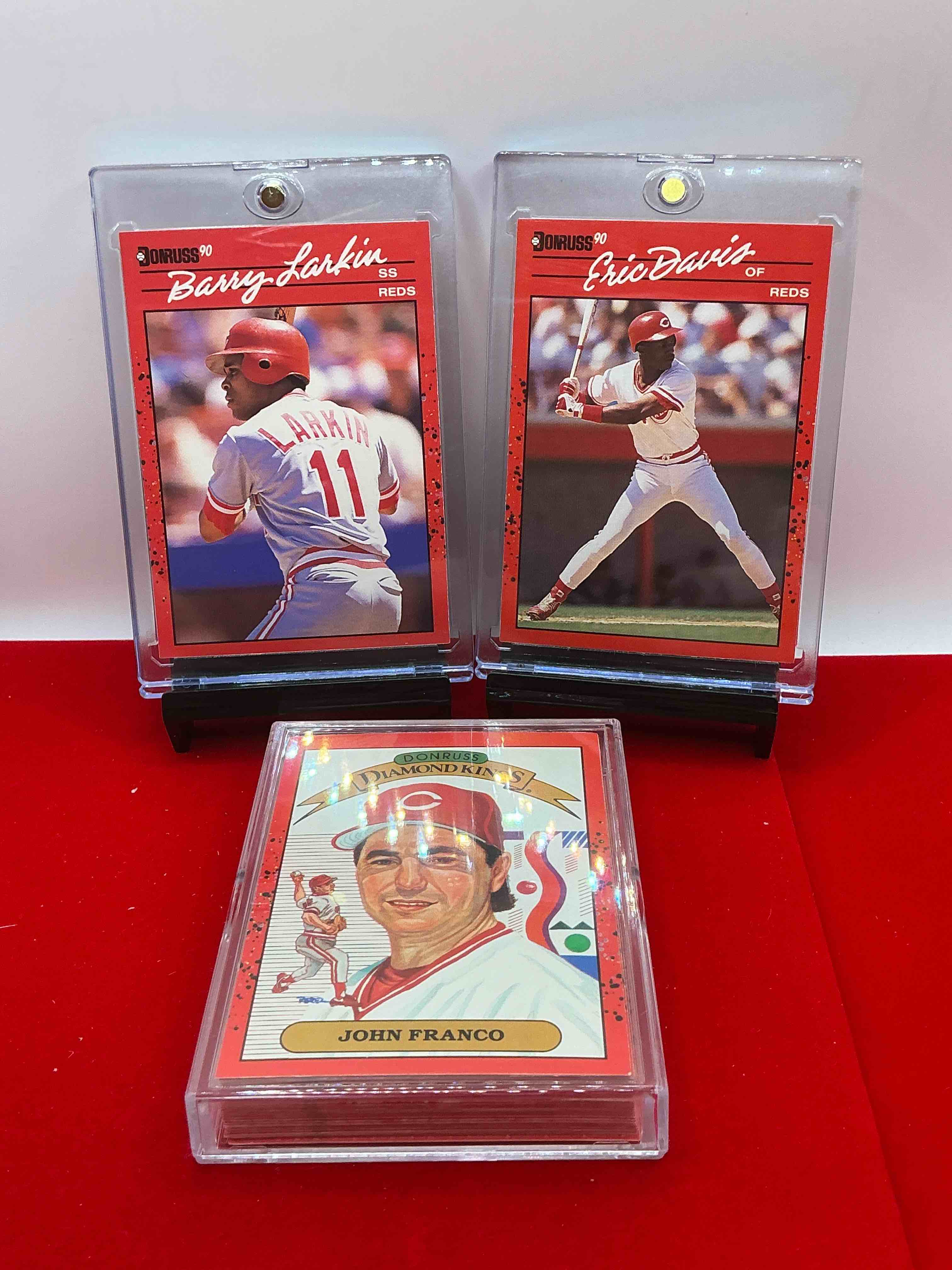 Condition photo showing New/Like New for 1990 donruss reds team 29 card craziness! barry larkin & so many more! hal morris, rob dibble, tom browning, norm charlton, billy hatcher & more! reds fans rejoice!