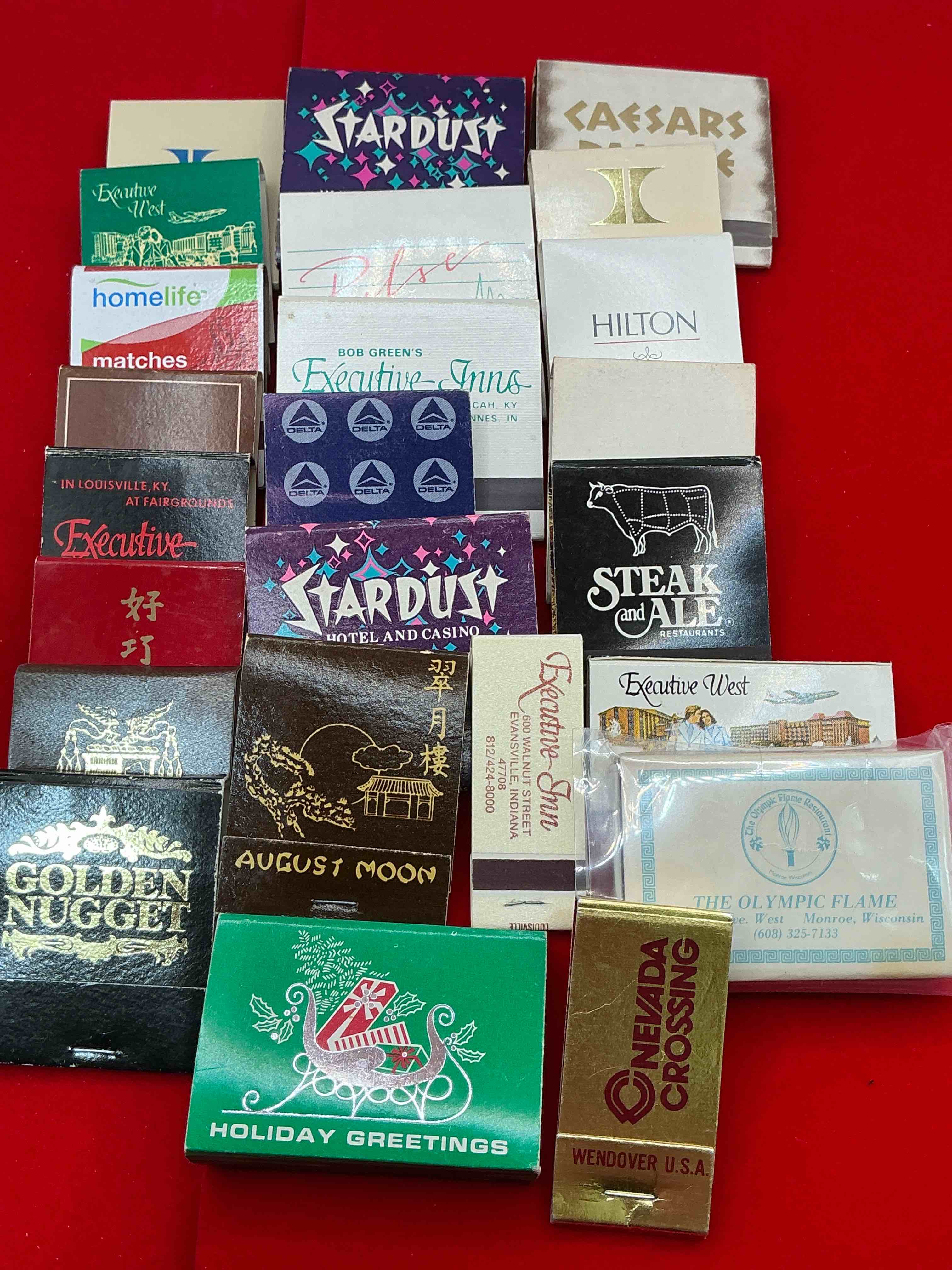 vintage matchbooks! a crazy hard to collect collection of matchbooks from all over, many from places that no longer exist! collection spans decades & decades! most books are complete with all matches! one of a kind collection! all original & impossible to find anywhere else!