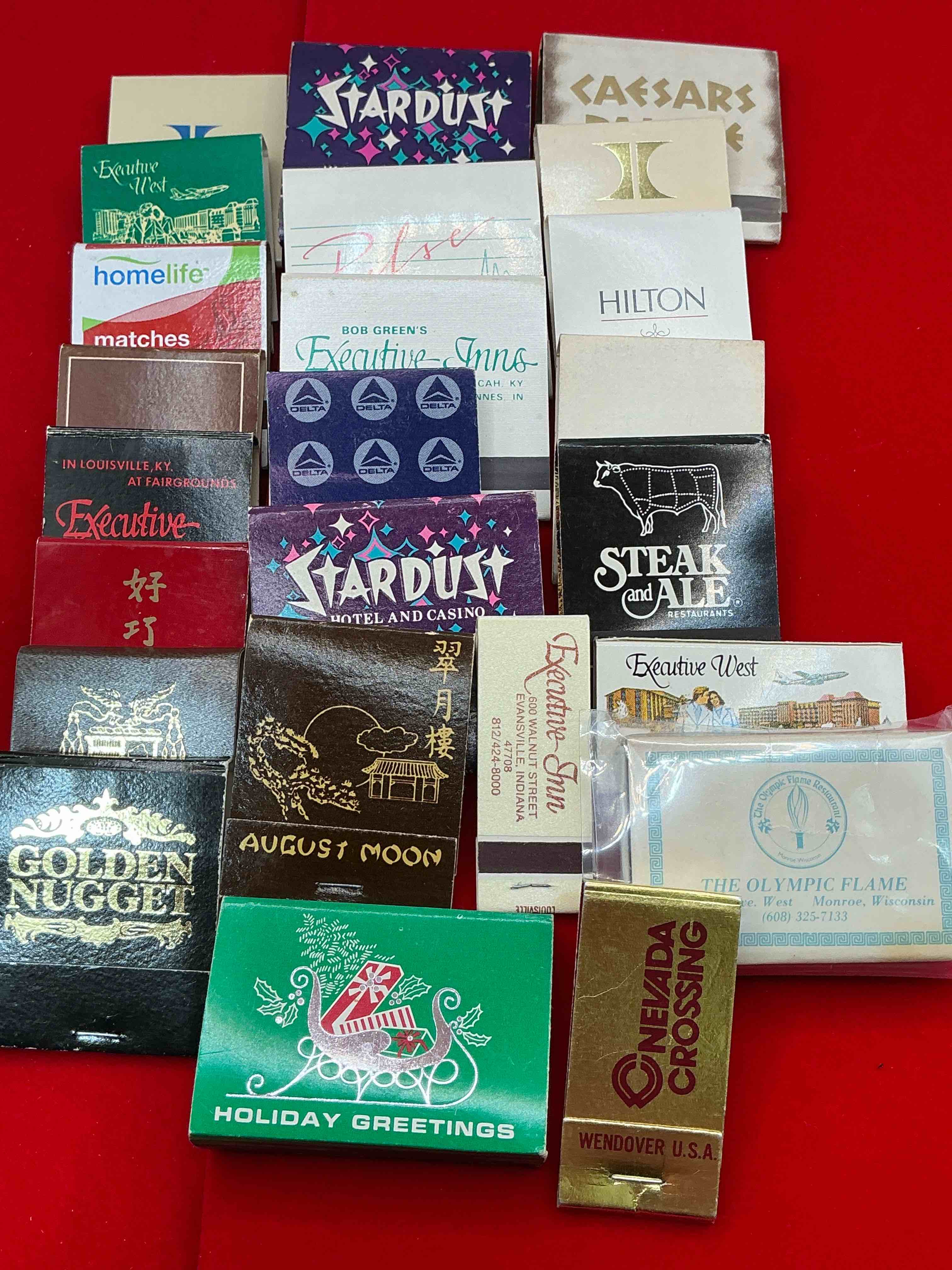 Condition photo showing Good Condition for vintage matchbooks! a crazy hard to collect collection of matchbooks from all over, many from places that no longer exist! collection spans decades & decades! most books are complete with all matches! one of a kind collection! all original & impossible to find anywhere else!