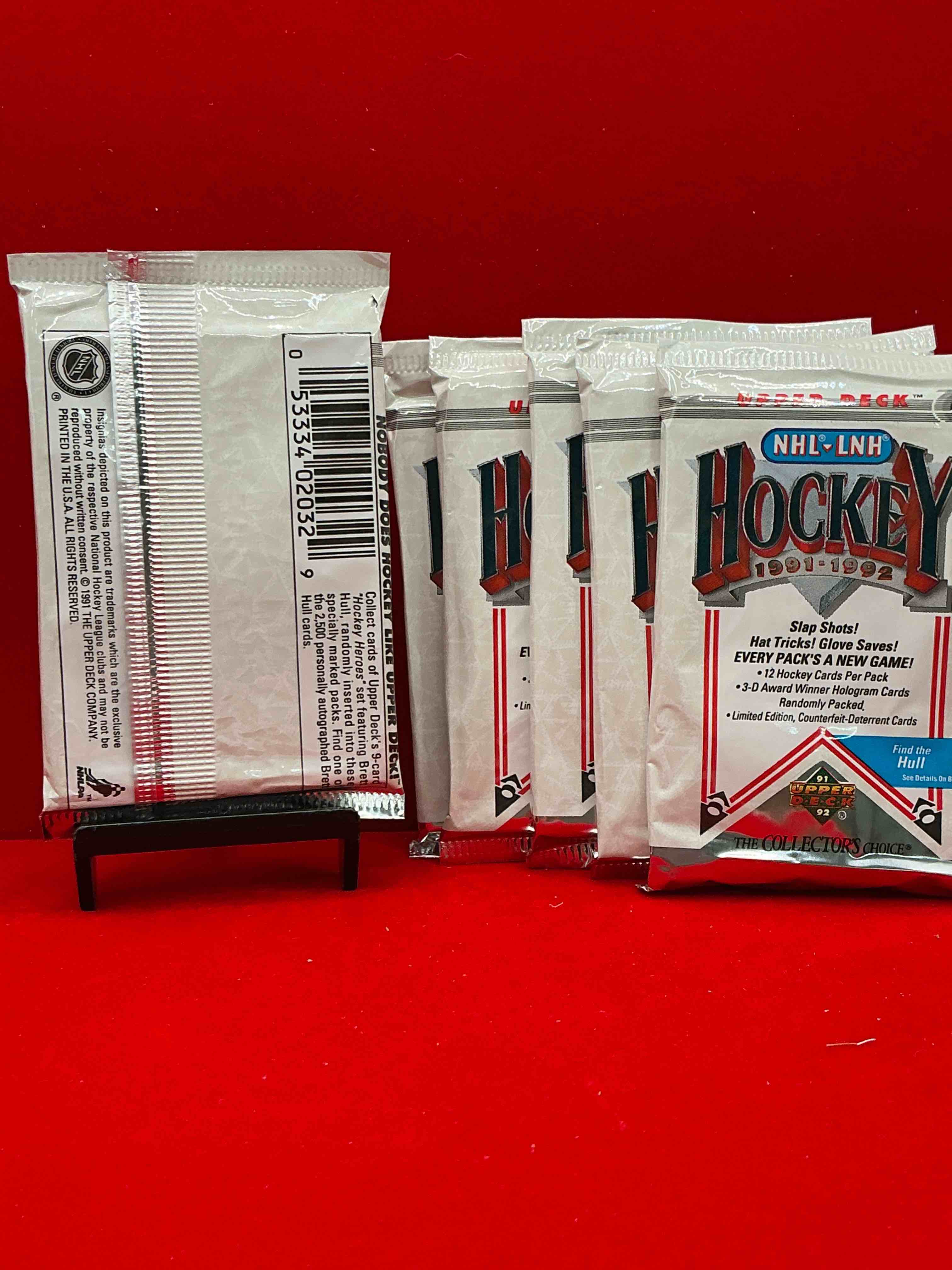 Condition photo showing New/Like New for wow! 1991-92 nhl upper deck hockey packs! look for all of your favorite stars from the 90’s in these rare packs!