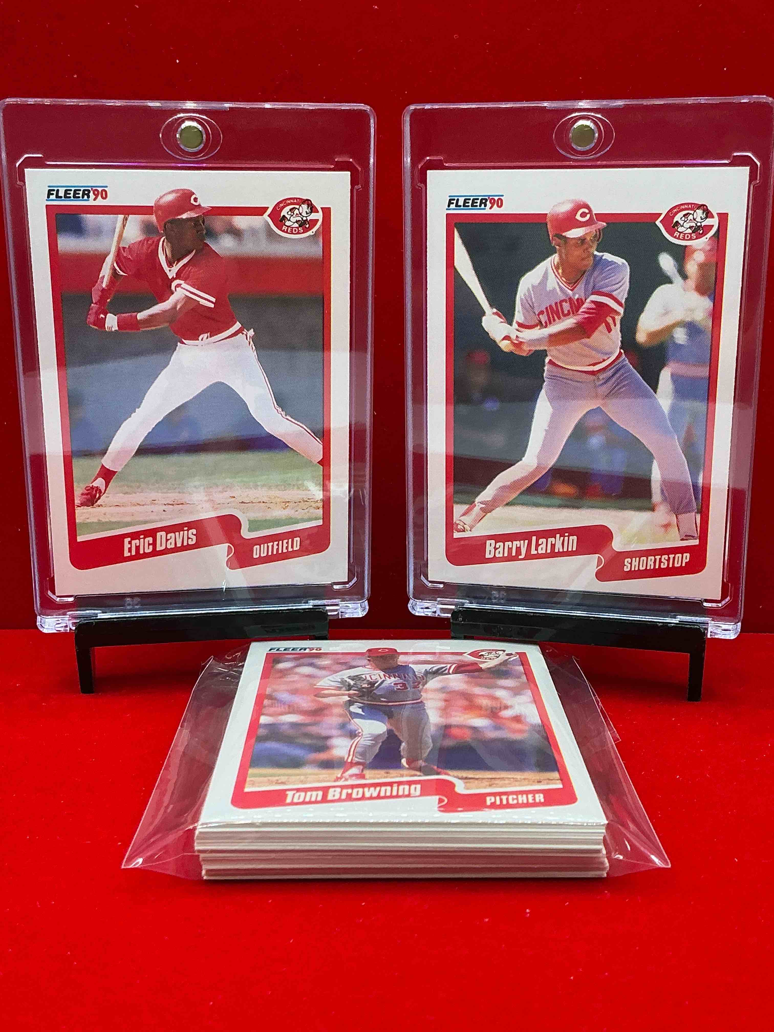 Condition photo showing New/Like New for 1990 reds team 25 card craziness! barry larkin & so many more! hal morris, rob dibble, tom browning, norm charlton, billy hatcher & more! reds fans rejoice!