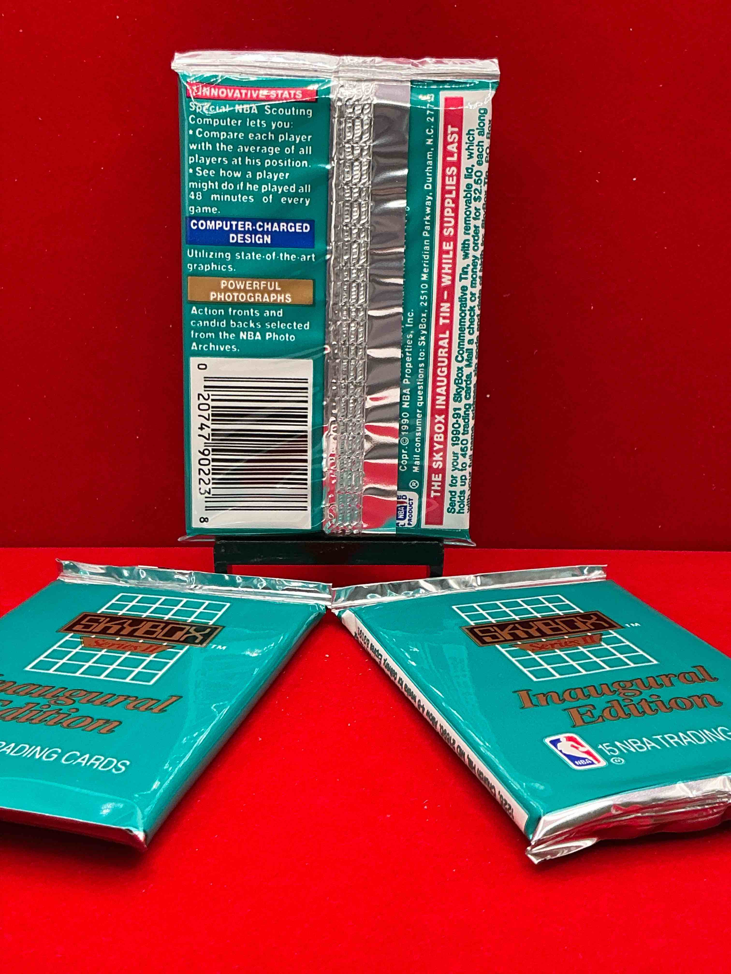 Condition photo showing New/Like New for let the search begin! mj, magic, bird & more! basketball bonanza! 1990-91 nba skybox series ii unopened sports card & collectible packs! direct from original box!search for valuable michael jordan, larry bird & magic johnson cards!