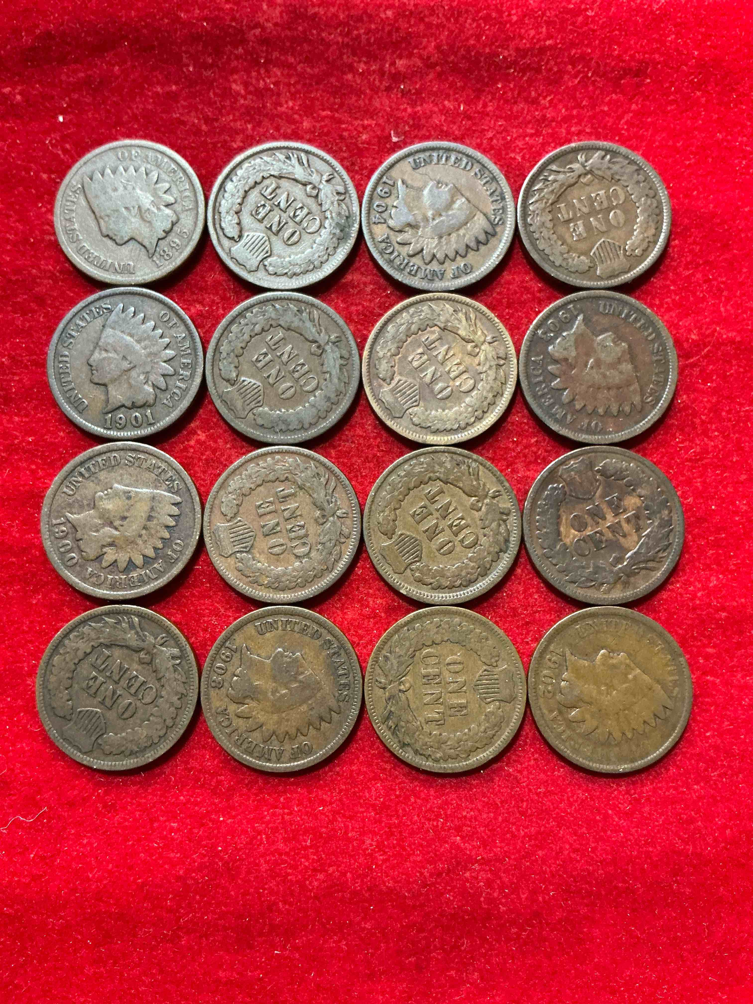 Condition photo showing Good Condition for indian head pennies! these gorgeous u.s. pennies were minted from 1859-1909 & have become serious collector items! the "indian head" design is actually a representation of lady liberty wearing an indian headdress. here are beautiful, well-kept examples representing many different mint years! great for collecting, investing & learning history, & rare with visible dates!