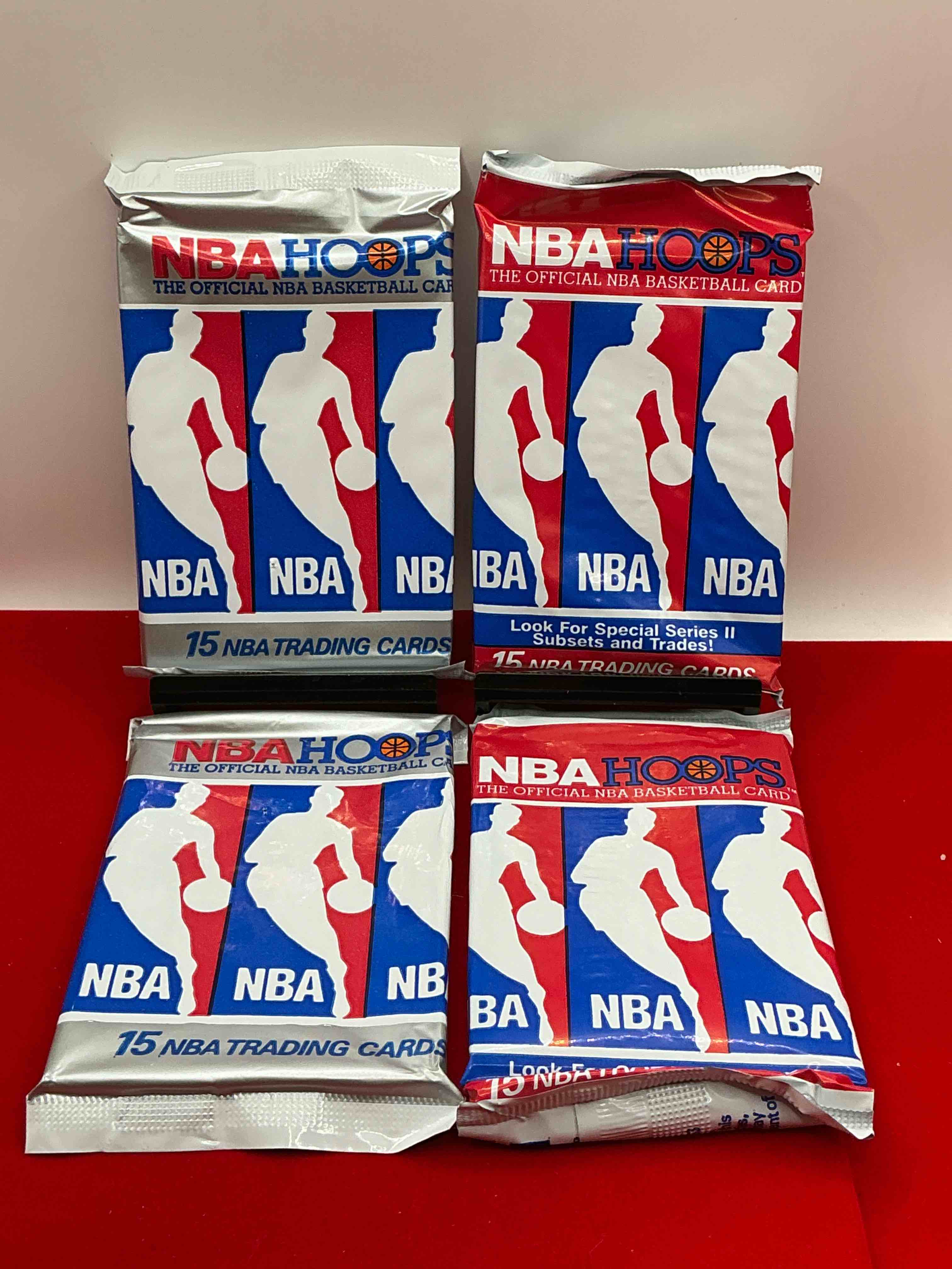 michael jordan!? 1990/91 nba hoops unopened sealed trading collectible sports card pack, direct from original sealed retail case! search for early michael jordan #65 (psa 10 value $550), jordan all star card, & too many other nice cards to list!