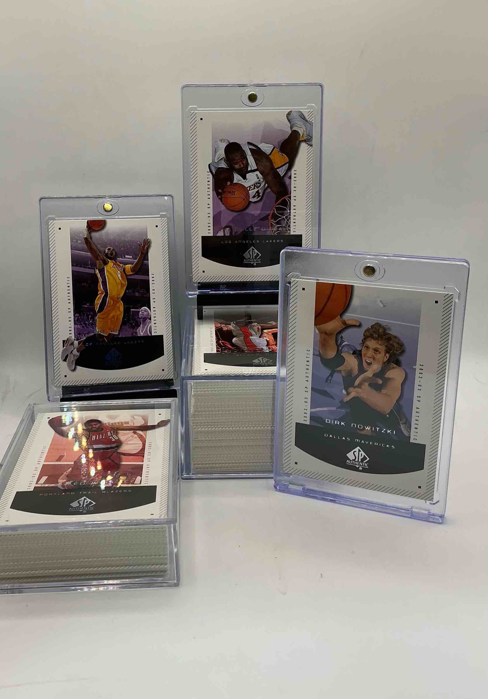 kobe, dirk & more! basketball insanity! 2003 sp authentic complete 100 card upper deck sp collection! includes some absolute legends! shaq, bryant, nowitzki, duncan & more! some of the legends of the game! 100 cards, all legends & heroes! kobe, shaq, dirk & more… all in one place! basketball insanity! get it before it’s gone!