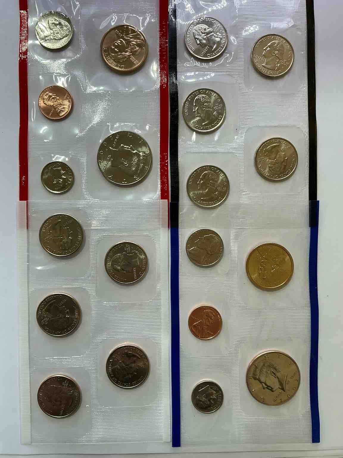 2002 uncirculated mint coins! 20 coins from philadelphia & denver! 20 coin uncirculated lot, with state quarters, nickels, half dollars, dimes, pennies & more! uncirculated coin craziness!