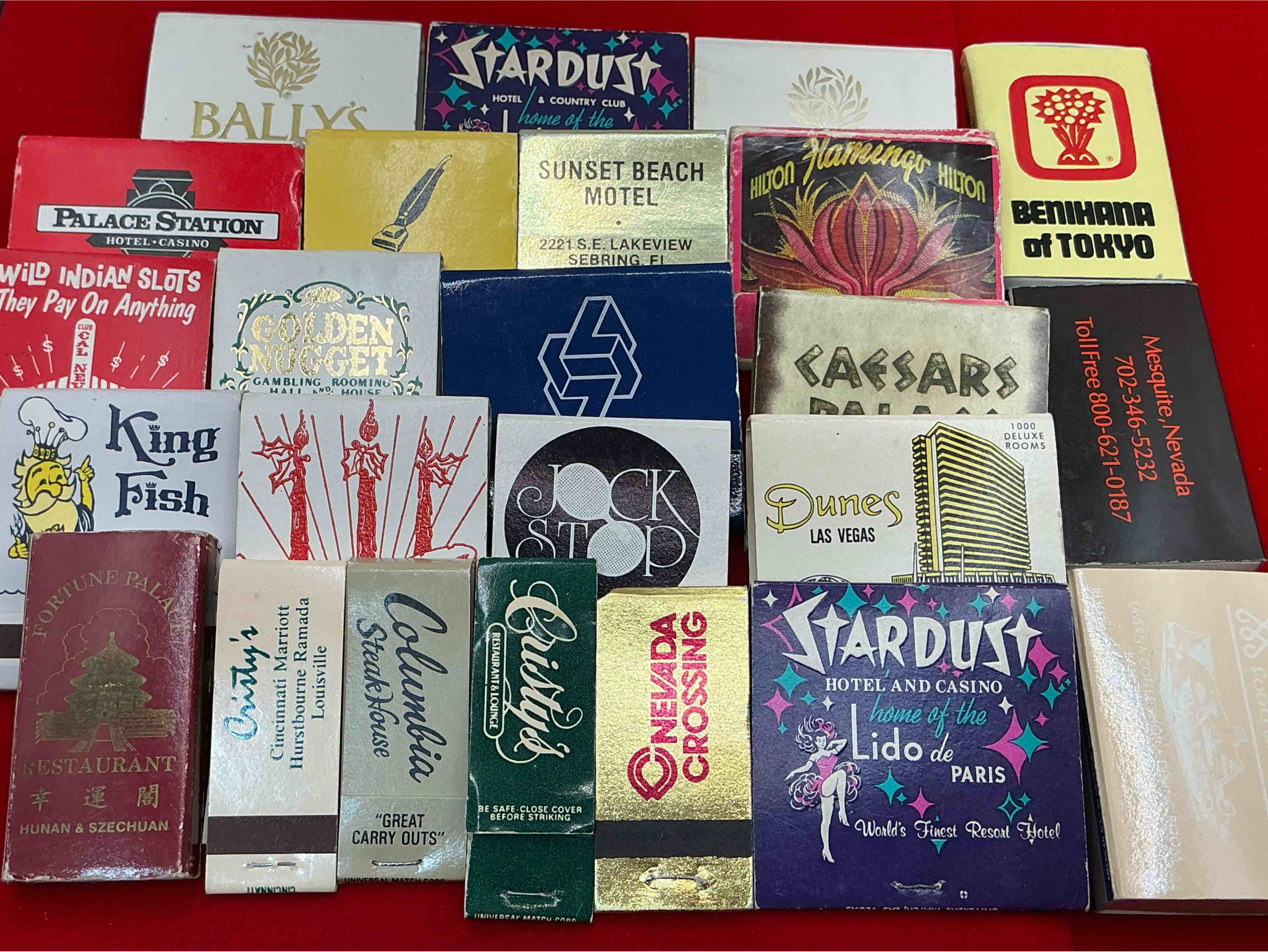 vintage matchbooks!  a crazy hard to collect collection of matchbooks from all over, many from places that no longer exist!  collection spans decades & decades!  most books are complete with all matches!  one of a kind collection!  all original & impossible to find anywhere else!