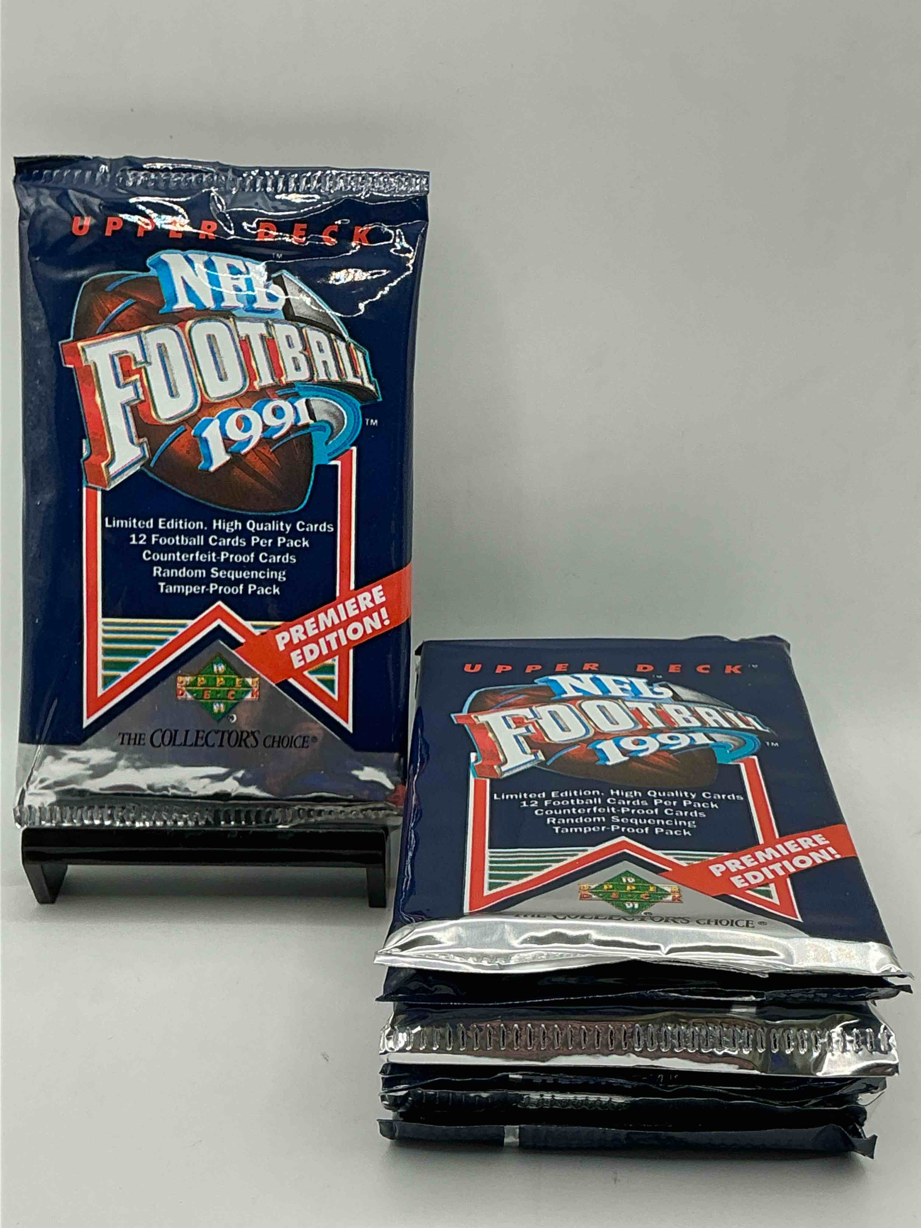 rare & vintage! 1991 upper deck premier edition unopened nfl football packs! direct from original box! brett favre rookie year! search for brett favre rookie & other 80s stars!