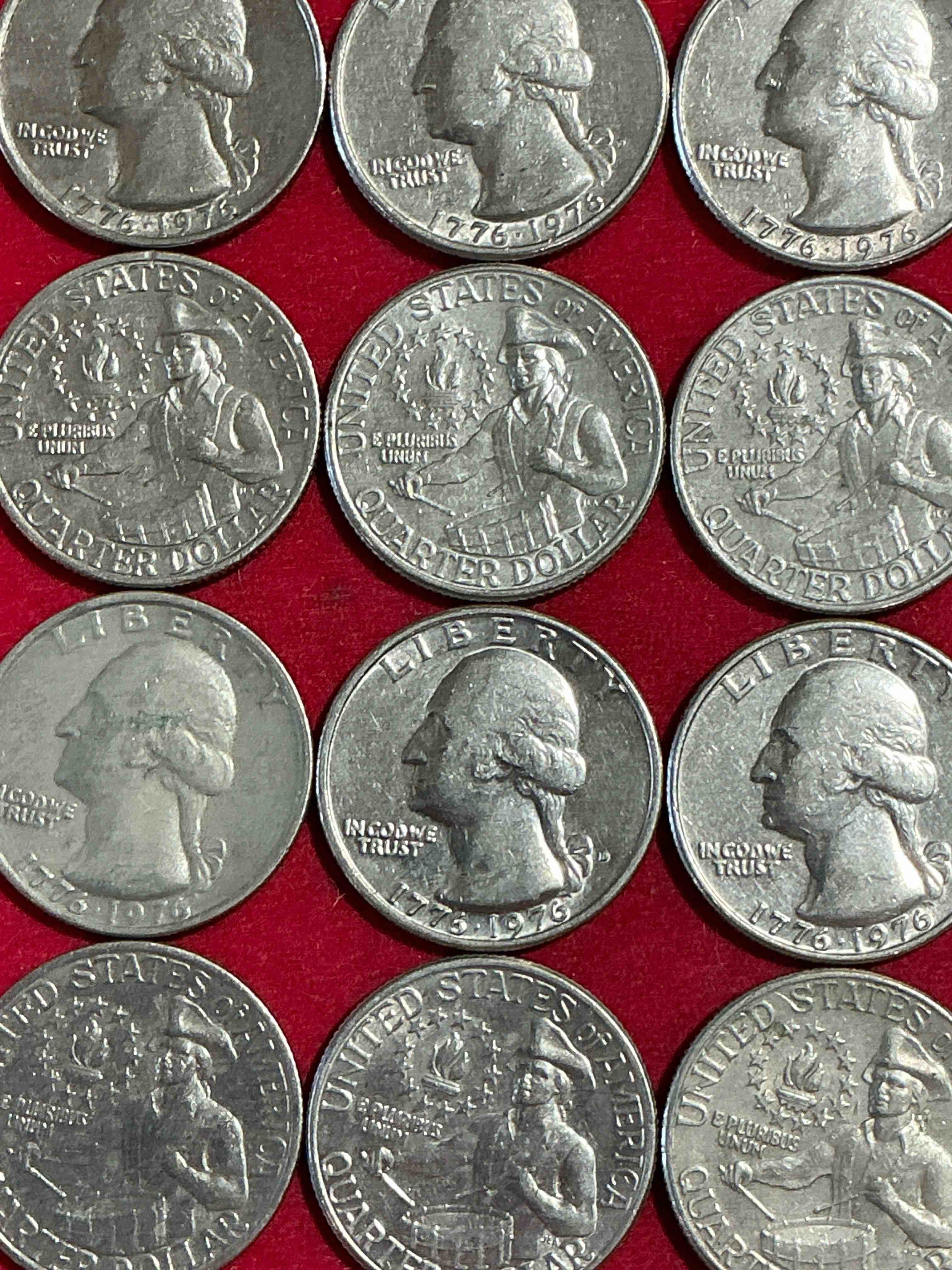 1976 bicentennial bliss! quarters! in 1976 the u.s. mint produced coins celebrating the 200 year anniversary of america. up for auction are awesome examples of bicentennial quarters produced for this... the infamous 200 year anniversary edition! highly desirable for collectors! own pieces of history & get ready for america's 250 year anniversary coming soon!