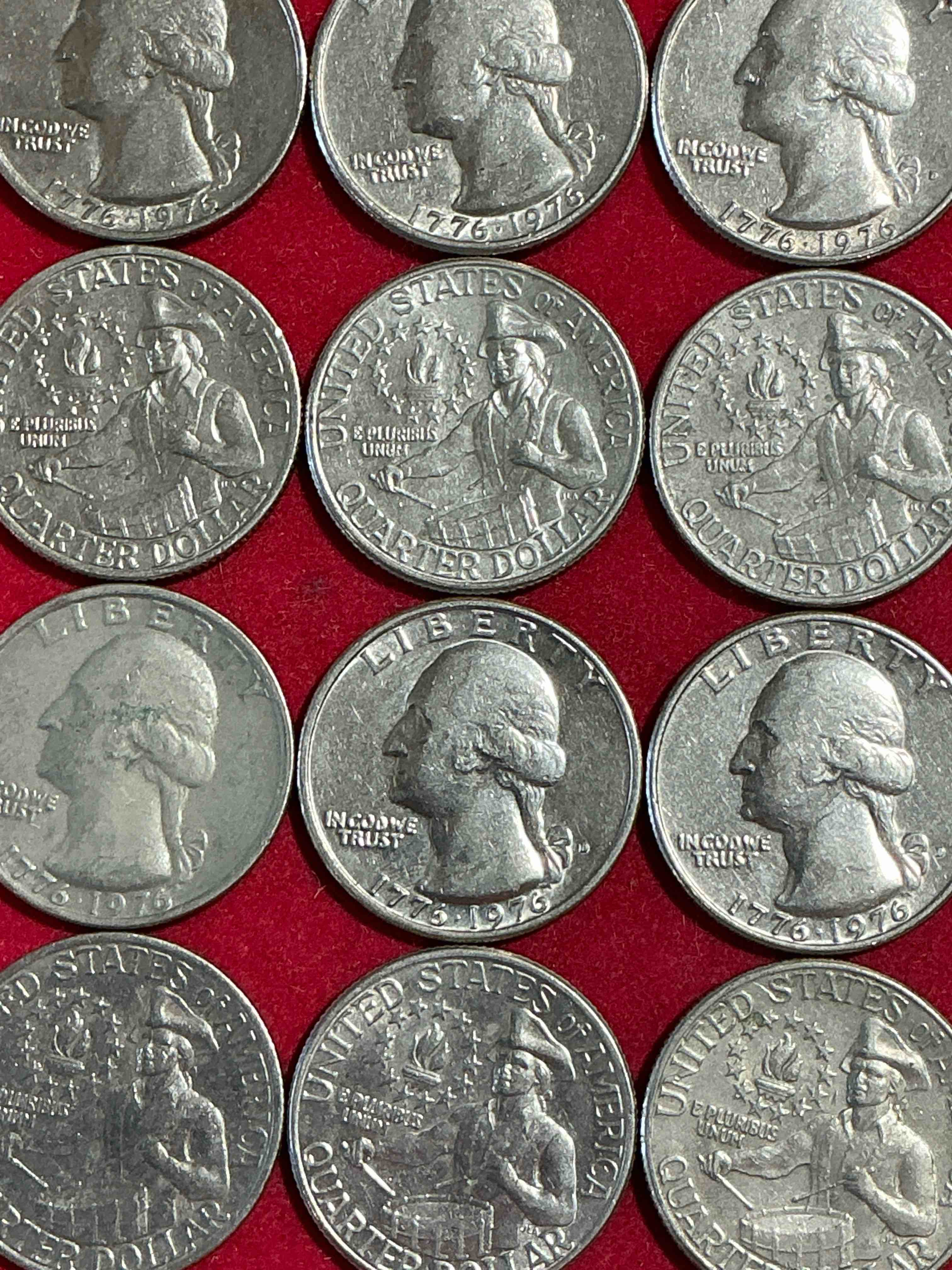 Condition photo showing Good Condition for 1976 bicentennial bliss! quarters! in 1976 the u.s. mint produced coins celebrating the 200 year anniversary of america. up for auction are awesome examples of bicentennial quarters produced for this... the infamous 200 year anniversary edition! highly desirable for collectors! own pieces of history & get ready for america's 250 year anniversary coming soon!