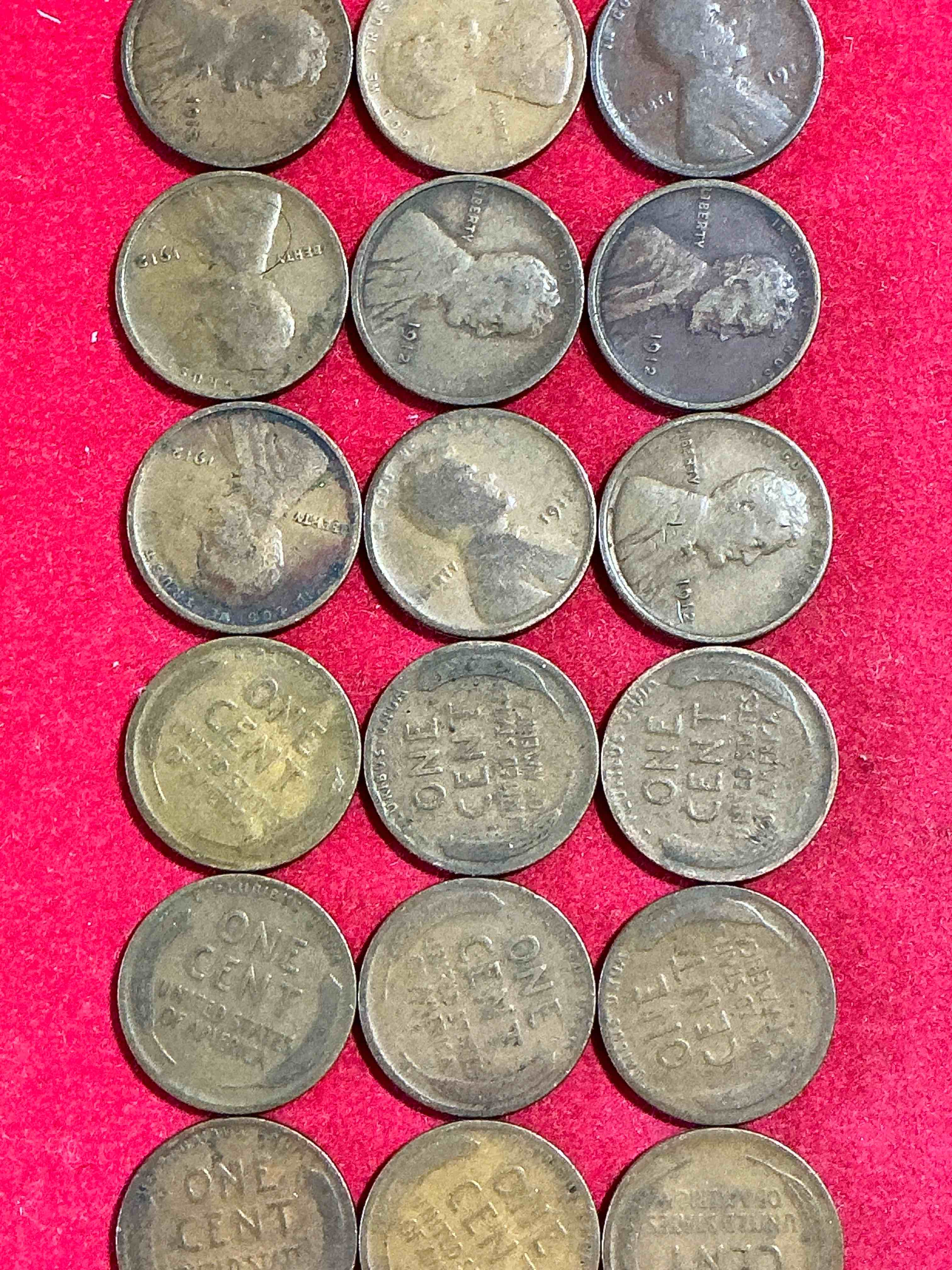 Condition photo showing Good Condition for 1912 titanic era antique wheat pennies, authentic!  the titanic sank on april 12, 1912, just think of the history these coins have seen!  great condition!  own these serious collector items from the era of titanic!  