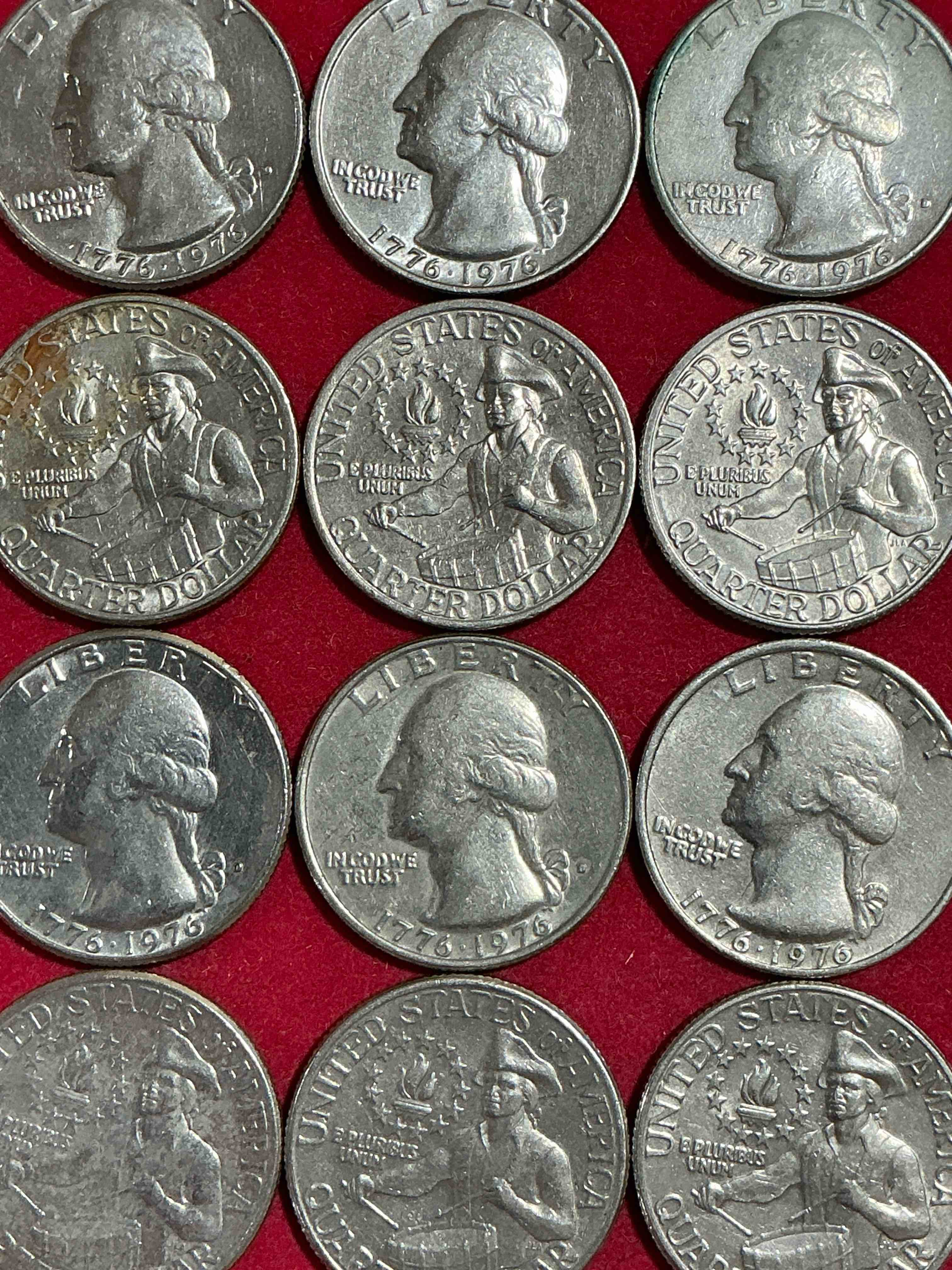 1976 bicentennial bliss! quarters! in 1976 the u.s. mint produced coins celebrating the 200 year anniversary of america. up for auction are awesome examples of bicentennial quarters produced for this... the infamous 200 year anniversary edition! highly desirable for collectors! own pieces of history & get ready for america's 250 year anniversary coming soon!