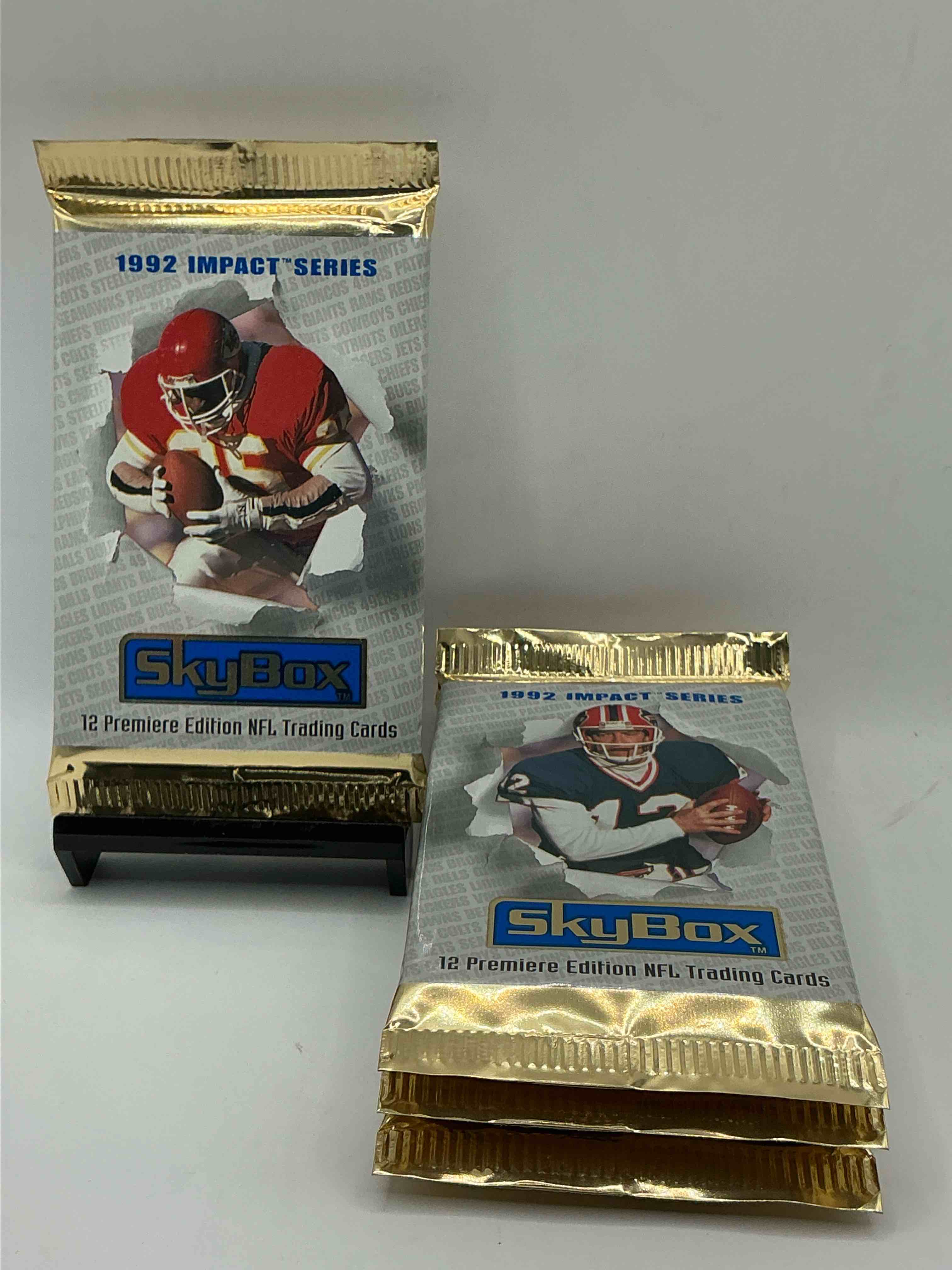 Football Insanity! 1992 Skybox Impact Series Premiere Edition Football Card Packs!All Unopened & Straight From Box! High End Cards! Search For NFL Stars Brett Favre, Jim Kelly, Warren Moon, Joe Montana, Barry Sanders & So Many More, Direct From Original Box!