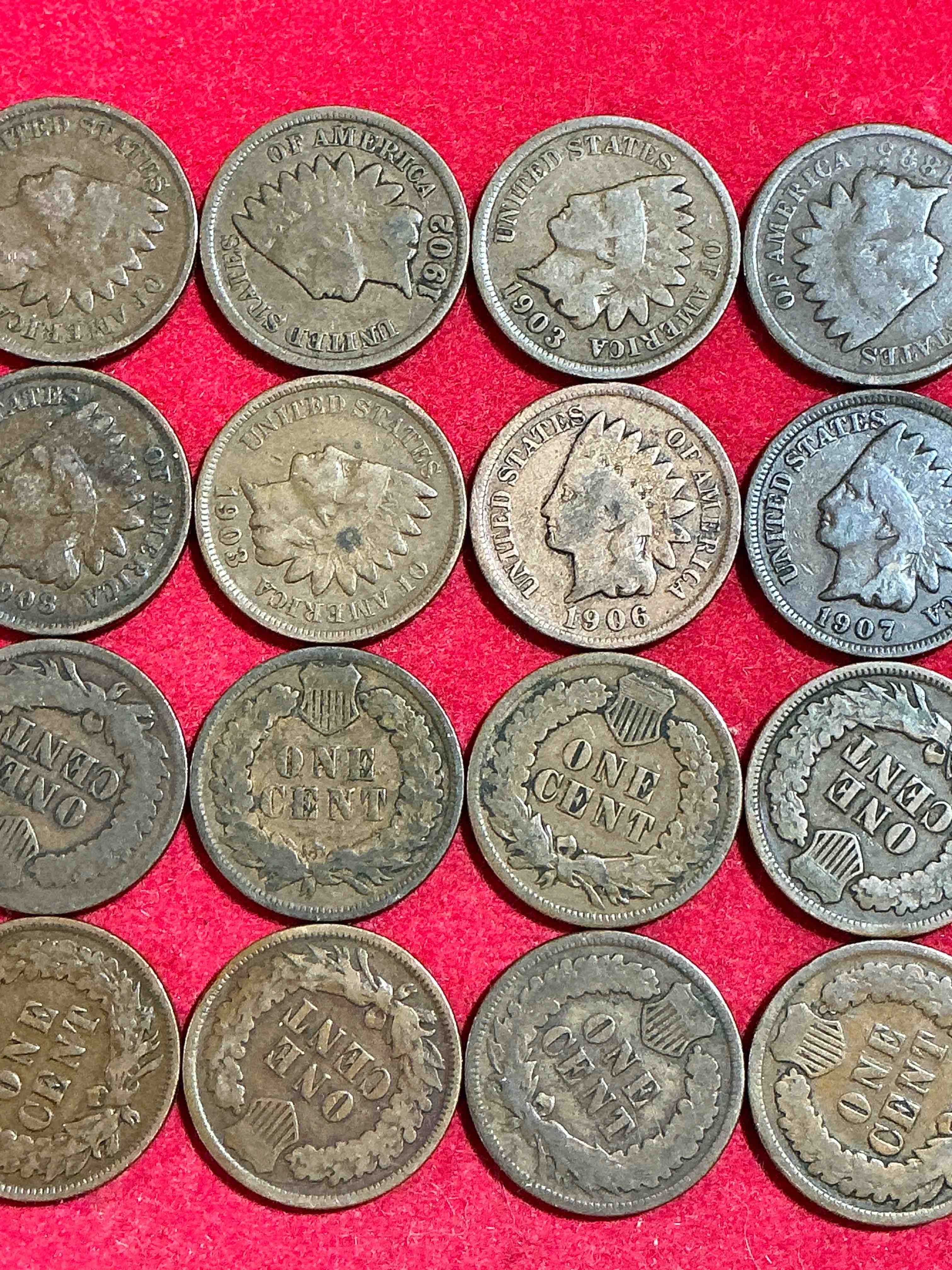 Indian Head Pennies! These Gorgeous U.S. Pennies Were Minted From 1859-1909 & Have Become Serious Collector Items! The "Indian Head" Design Is Actually A Representation Of Lady Liberty Wearing An Indian Headdress. Here Are Beautiful, Well-Kept Examples Representing Many Different Mint Years! Great For Collecting, Investing & Learning History, & Rare With Visible Dates!