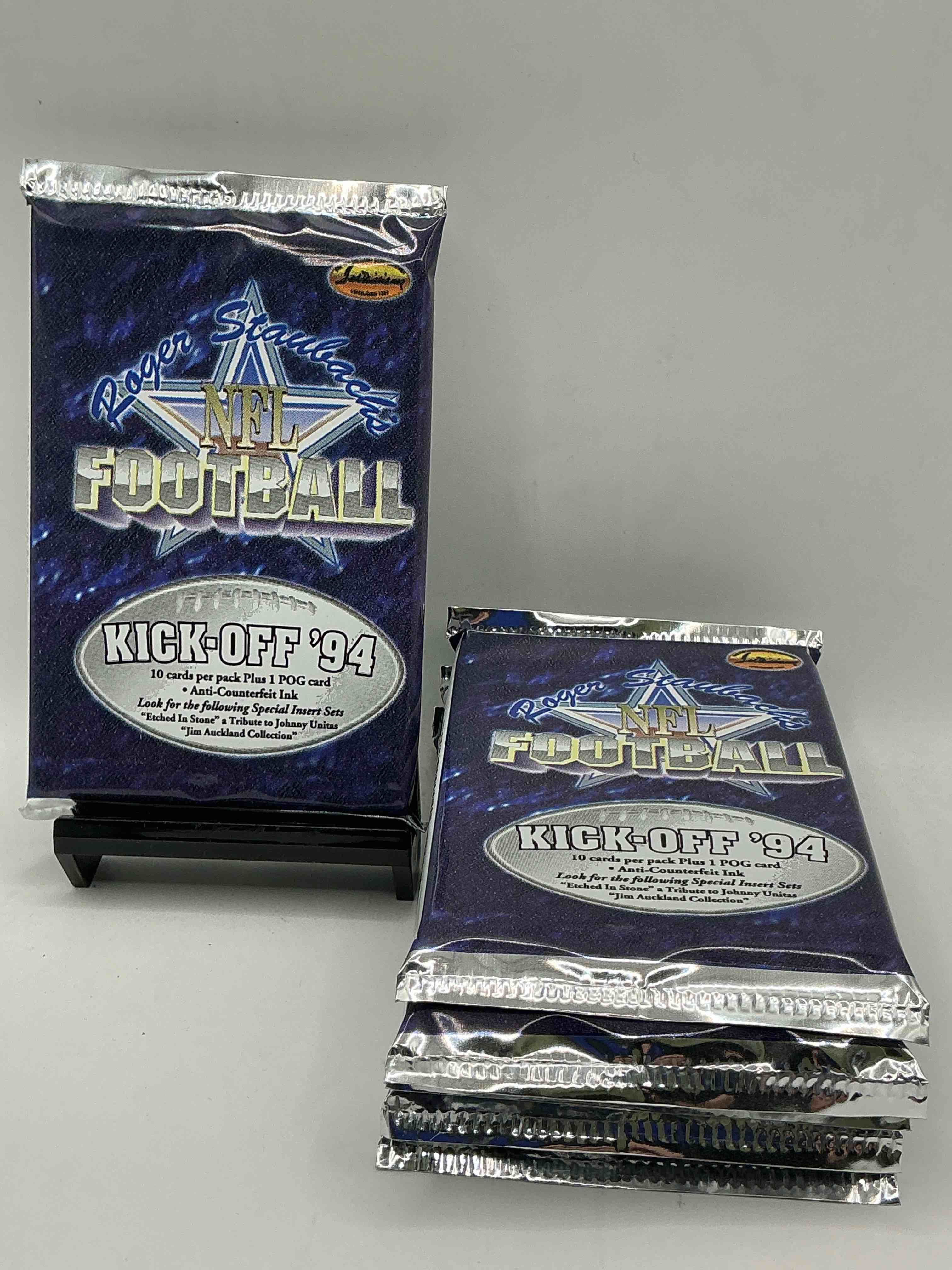Roger Staubach NFL Football Kick-Off 1994 Packs, Direct From Box! Football Packs, Search For Legends, Stars, Roger Staubach Cards, Rookies & More! Football Packs! WOW!