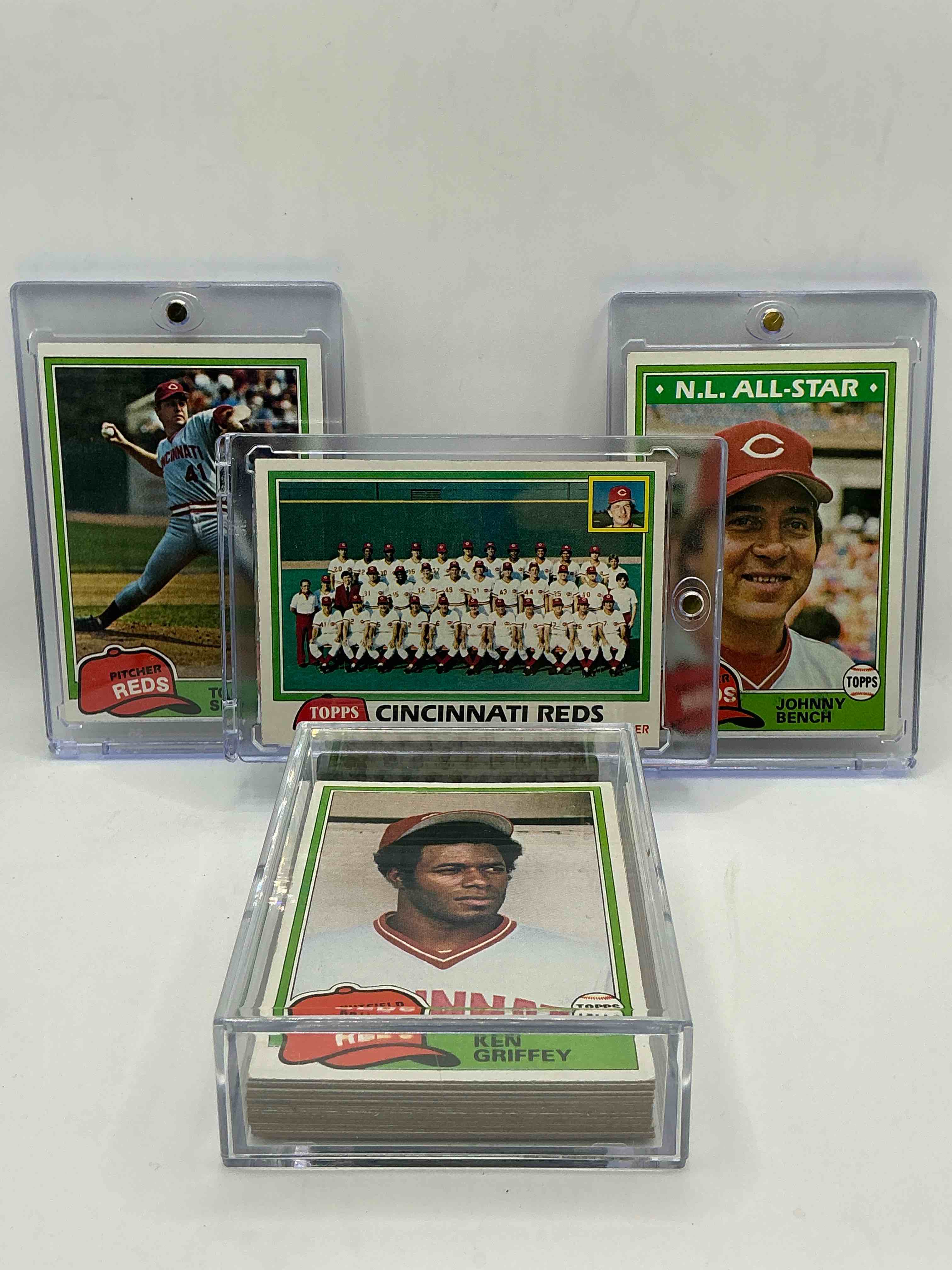 1981 Reds Team Set! 28 Card Team Set! Insane Vintage Reds Set! Johnny Bench, Bill Bonham, Vic Correll, Mike Lacoss, Junior Kennedy, Dave Concepcion, Ken Griffey, Tom Seaver, Joe Nolan, Dave Collins & More!