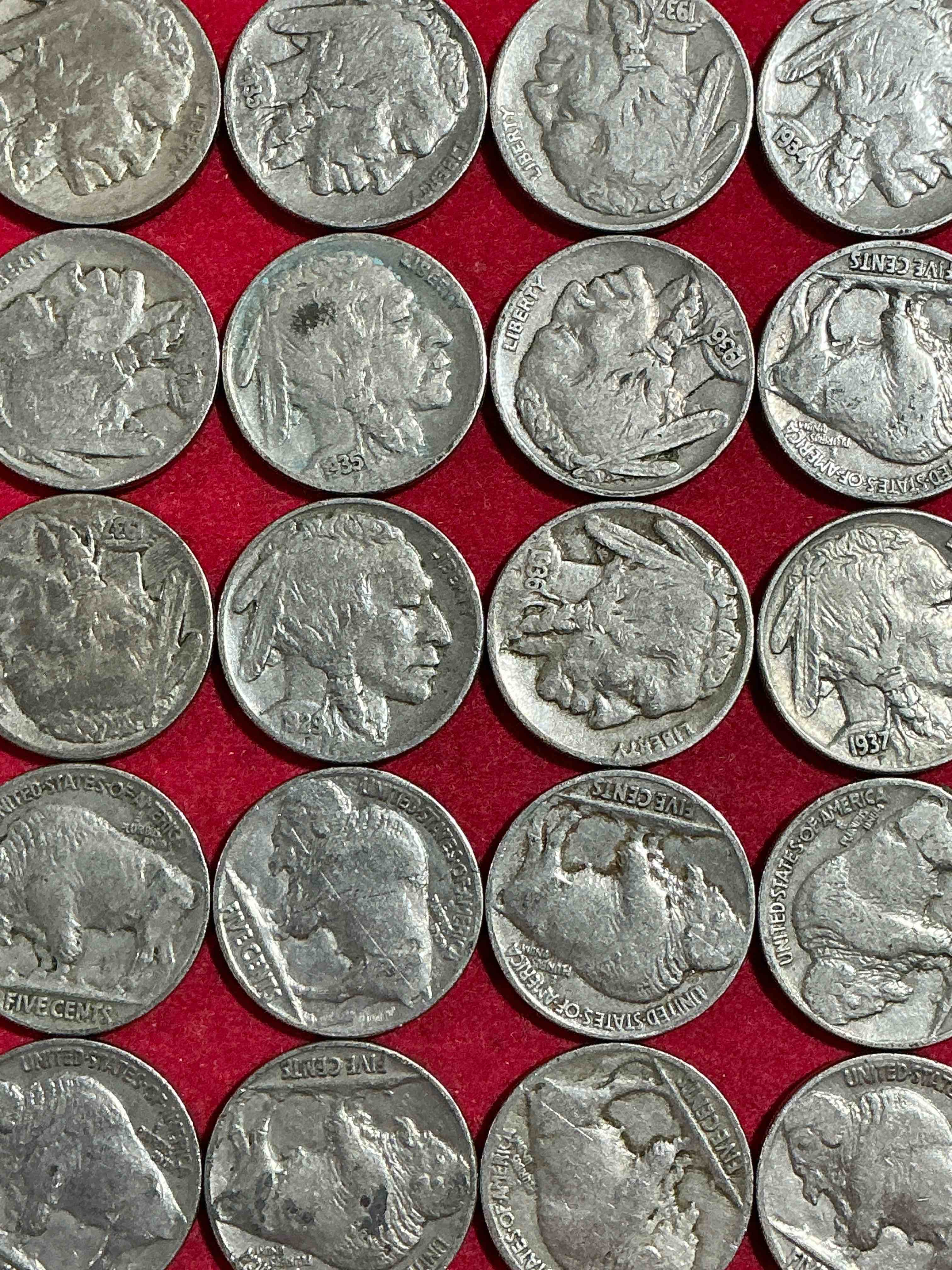 Historic Buffalo Nickels! Indian Head Buffalo Nickels Were Minted From 1913 To 1938 & Have Become A Favorite For Coin Collectors Around The World! Own Pieces Of American History With These Cool Indian Head Buffalo Nickels In Circulated Condition, Most With Visible Dates Which Is Very Rare For Buffalo Nickels!