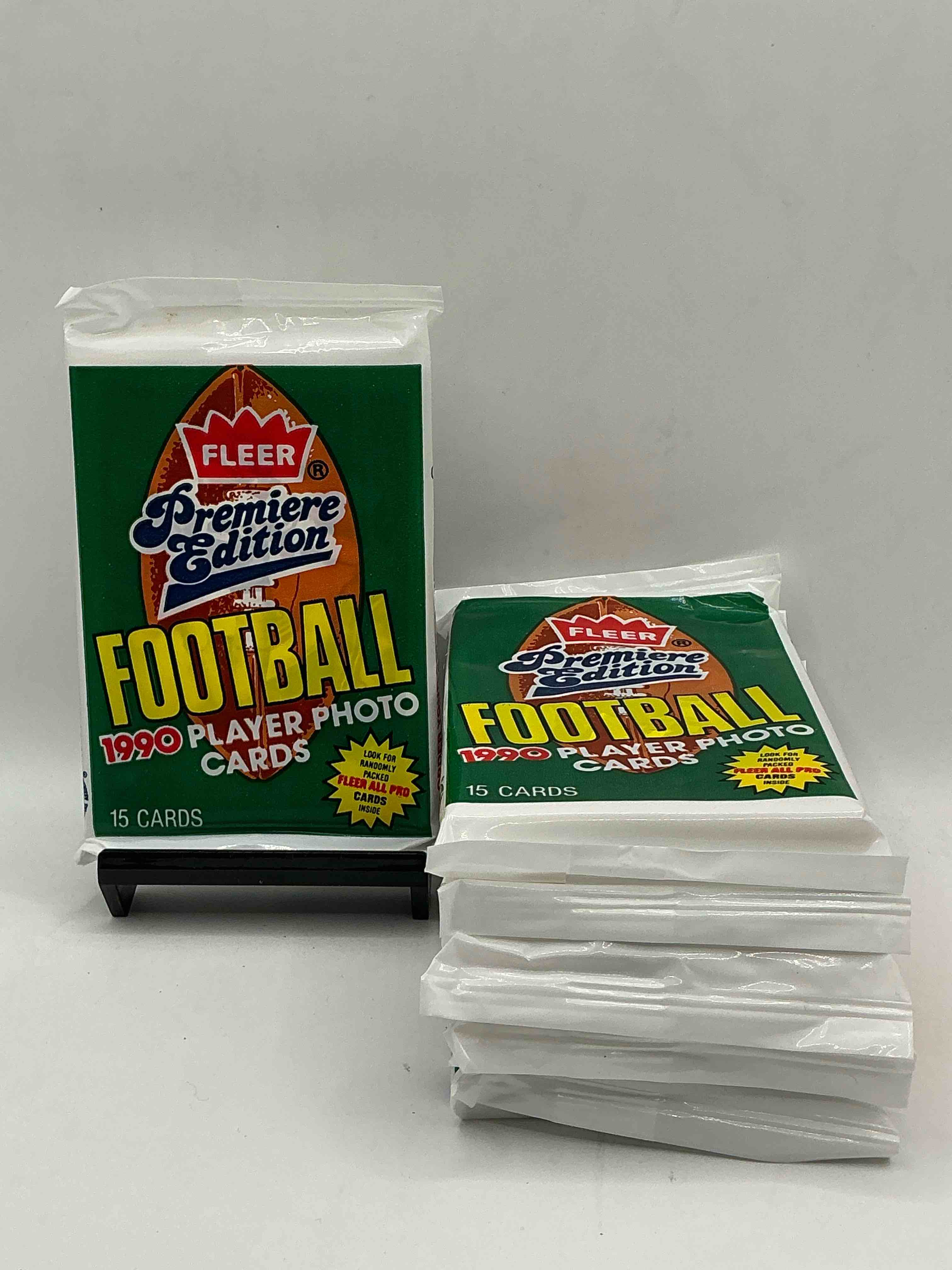 Awesome Premiere Edition Sports Cards! Emmitt Smith Rookie Year! 1990 Fleer Premiere Edition Unopened Packs Direct From Original Box! Search For Emmitt Smith Rookies!