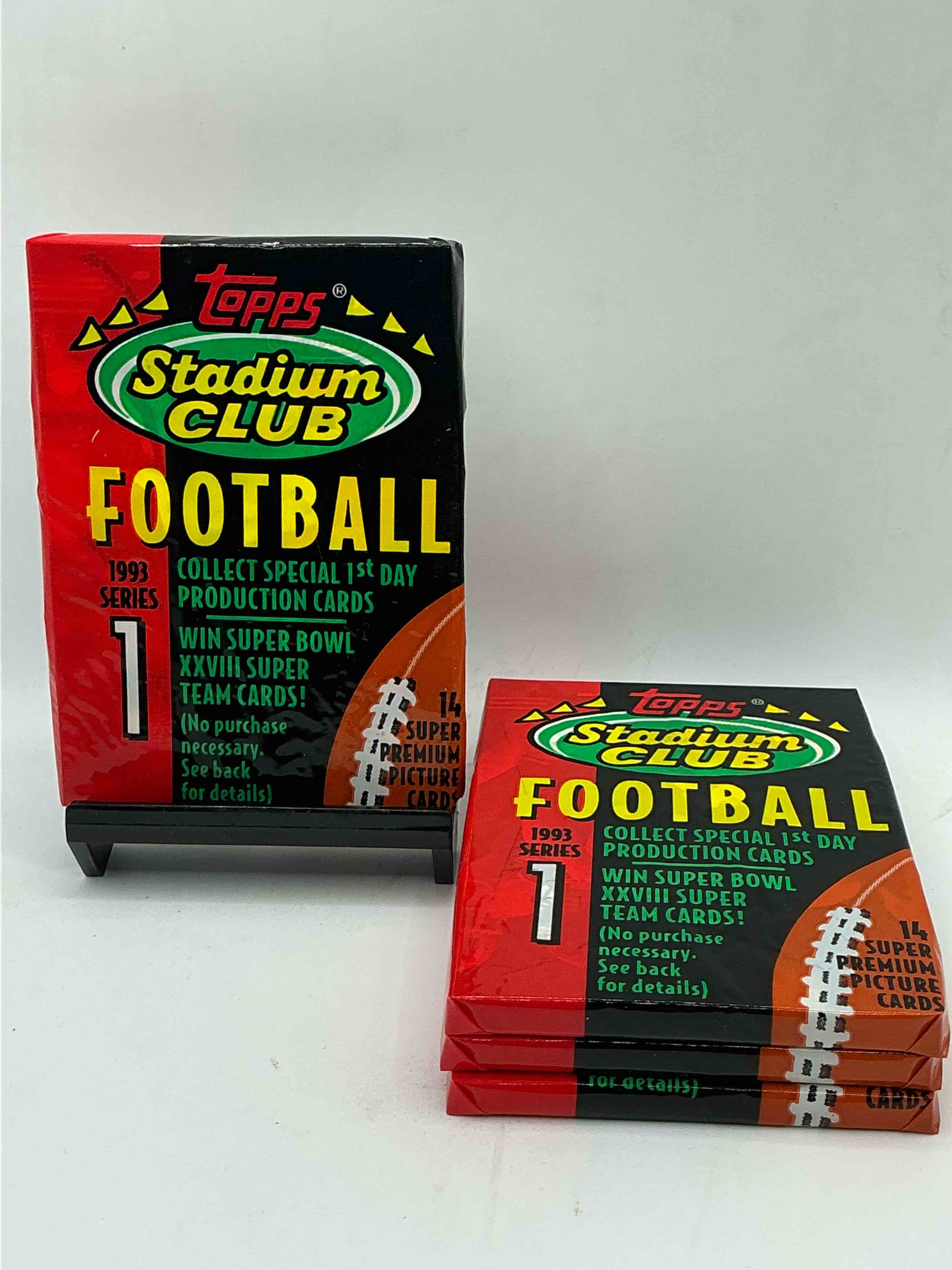 Wow! 1993 Topps Stadium Club! NFL Football Sports Card Collectible Sealed Card Pack, Direct From Original Retail Case! Hard To Find! Search For Deion Sanders, Joe Montana, Jerry Rice & Tons Of Early 90's Stars! ‘93 Topps Football Sealed Packs Come Up For Sale Rarely Anywhere... Now's The Chance!