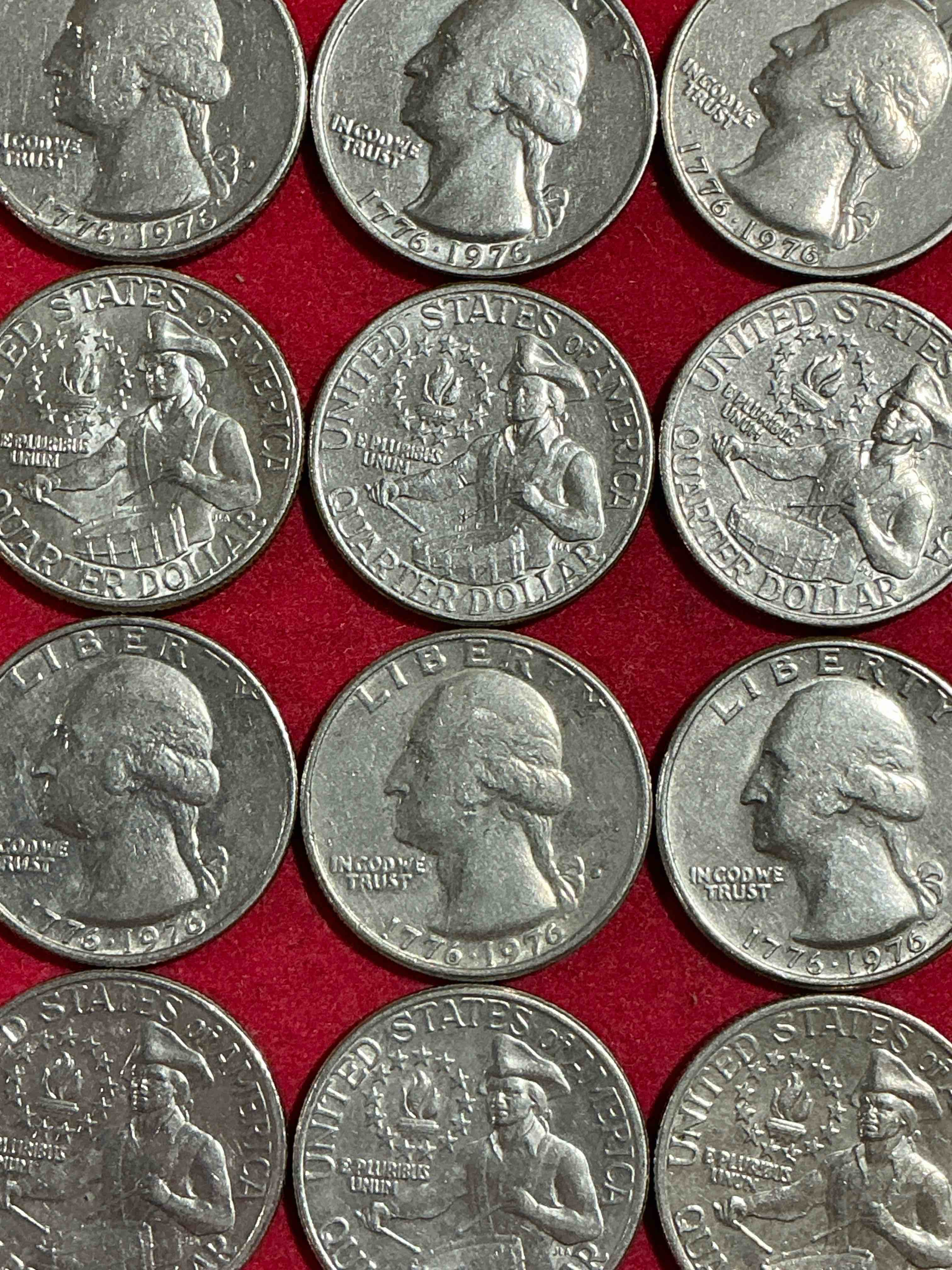 1976 Bicentennial Bliss! Quarters! In 1976 The U.S. Mint Produced Coins Celebrating The 200 Year Anniversary Of America. Up For Auction Are Awesome Examples Of Bicentennial Quarters Produced For This... The Infamous 200 Year Anniversary Edition! Highly Desirable For Collectors! Own Pieces Of History & Get Ready For America's 250 Year Anniversary Coming Soon!