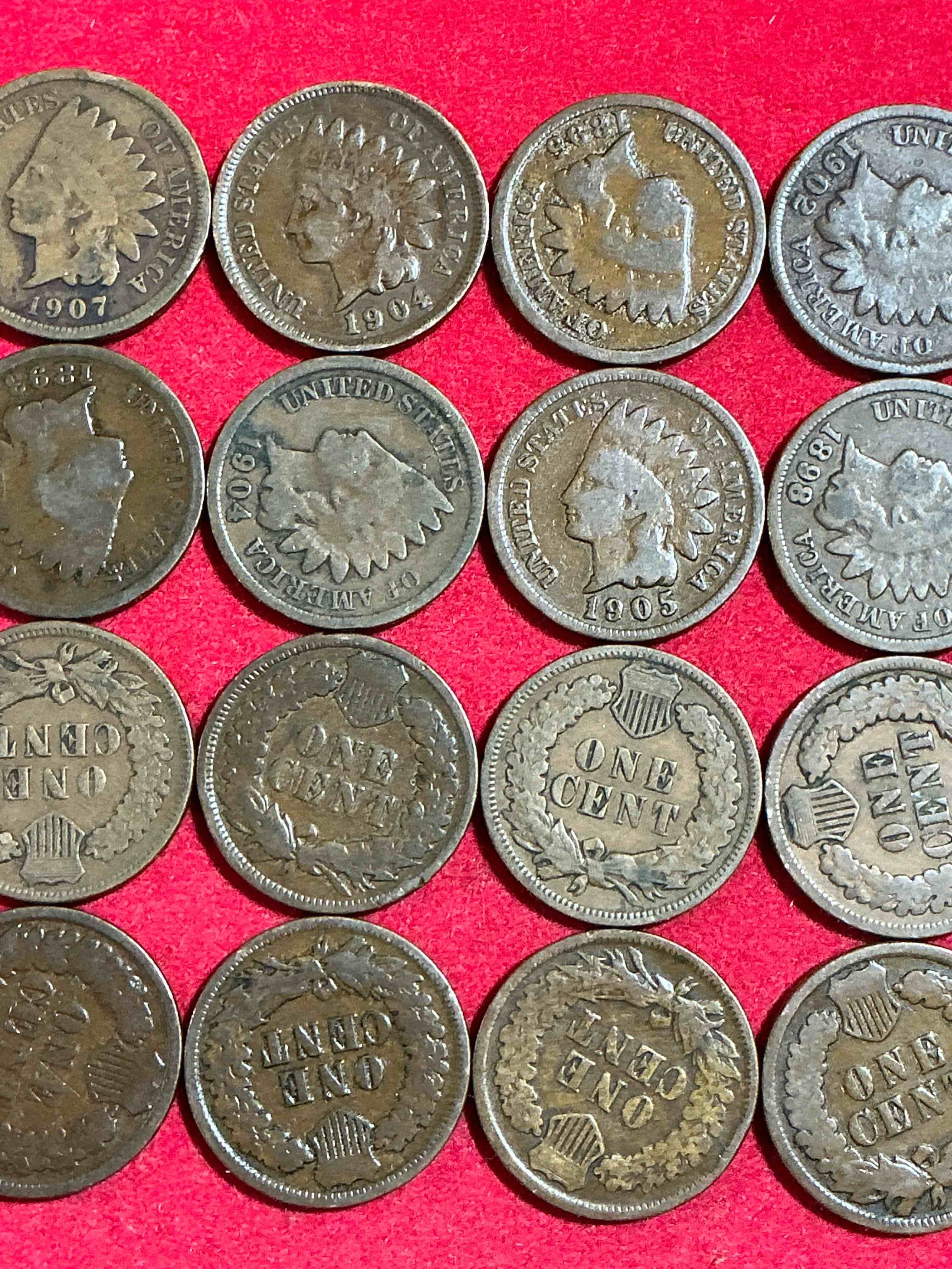 Indian Head Pennies! These Gorgeous U.S. Pennies Were Minted From 1859-1909 & Have Become Serious Collector Items! The "Indian Head" Design Is Actually A Representation Of Lady Liberty Wearing An Indian Headdress. Here Are Beautiful, Well-Kept Examples Representing Many Different Mint Years! Great For Collecting, Investing & Learning History, & Rare With Visible Dates!