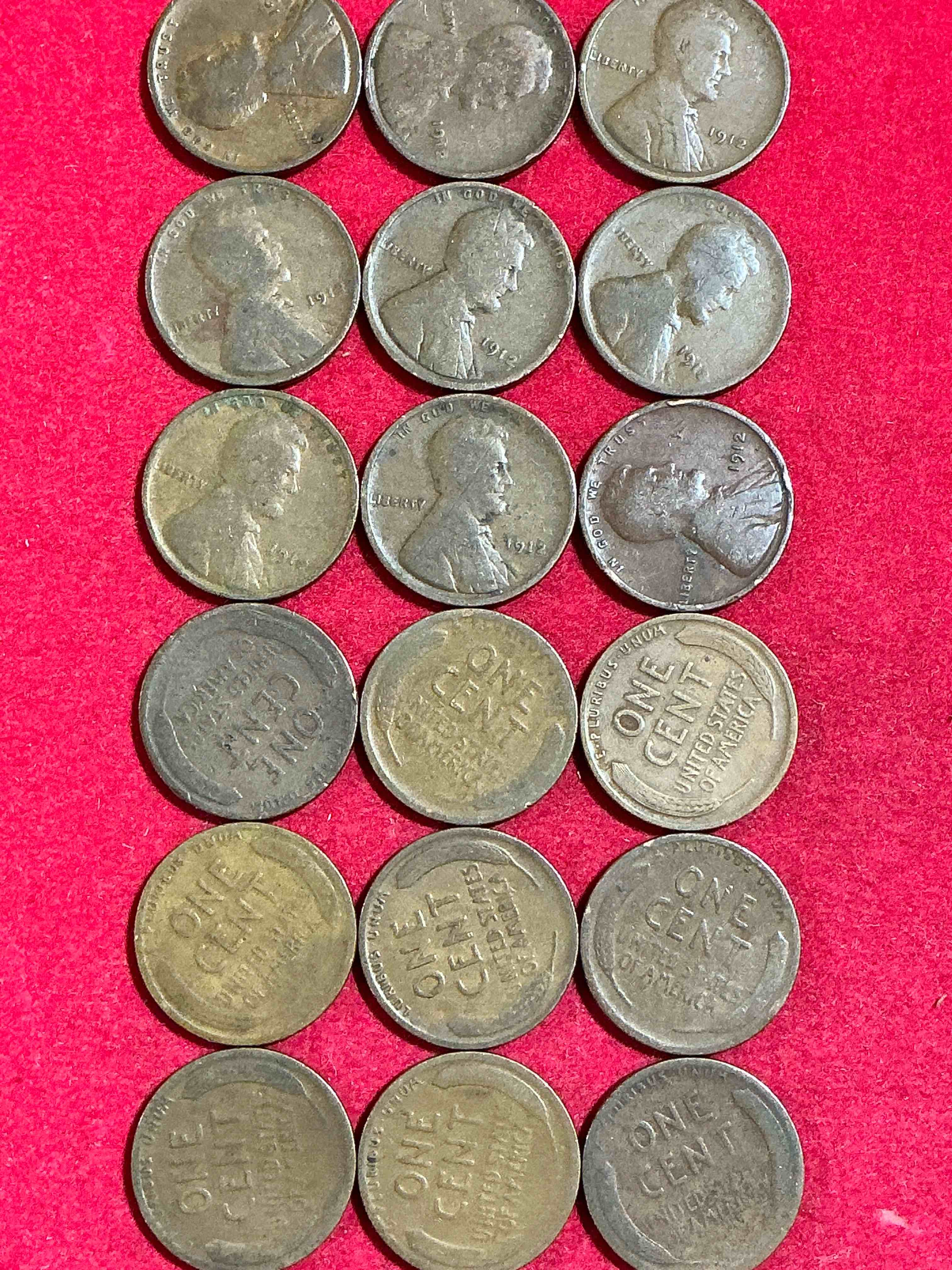1912 Titanic Era Antique Wheat Pennies, Authentic!  The Titanic Sank On April 12, 1912, Just Think Of The History These Coins Have Seen!  Great Condition!  Own These Serious Collector Items From The Era Of Titanic!  