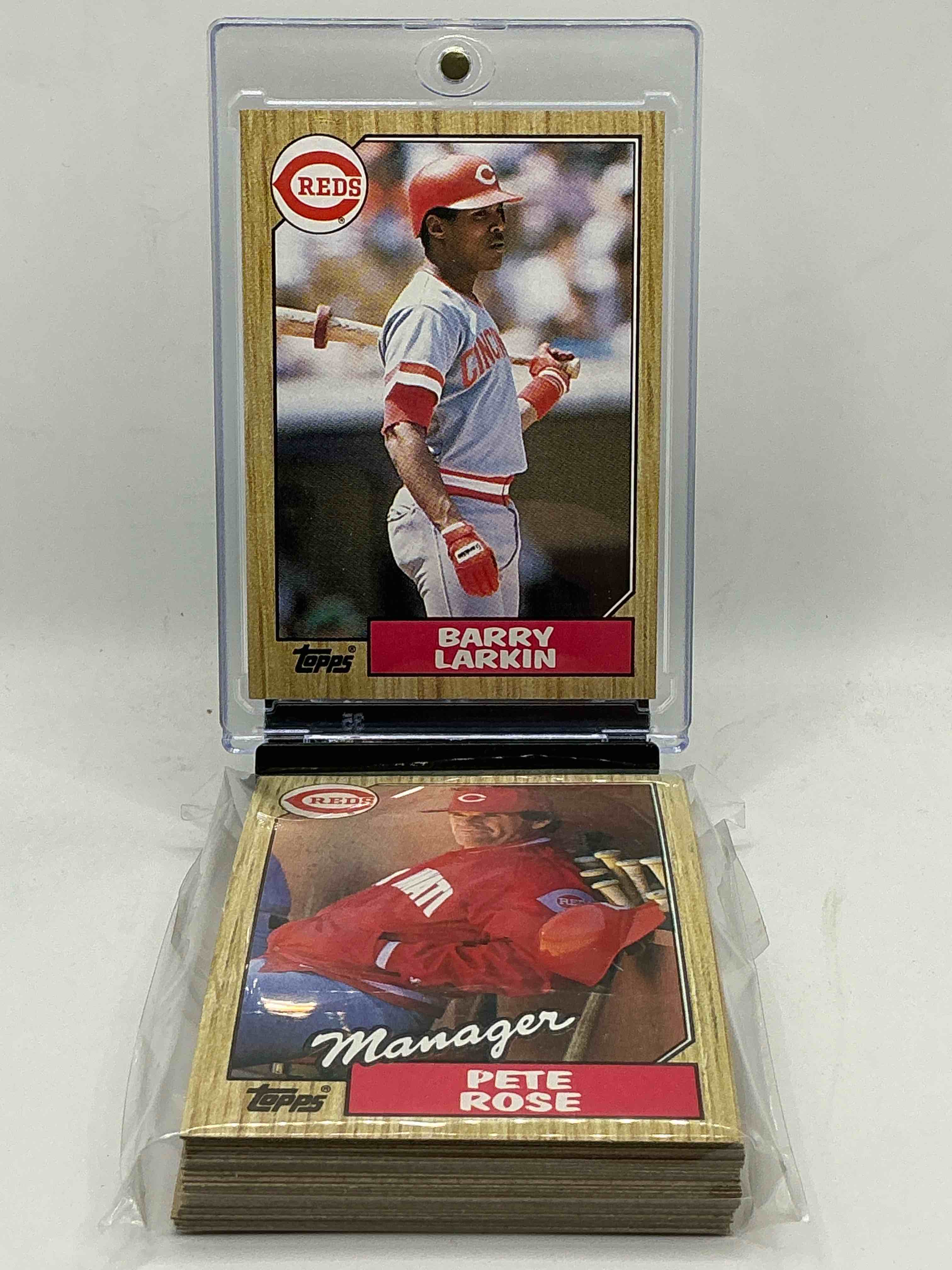 1987 reds topps baseball team set! vintage reds lot! barry larkin, eric davis, pete rose & more! 80’s baseball history… cincinnati reds!