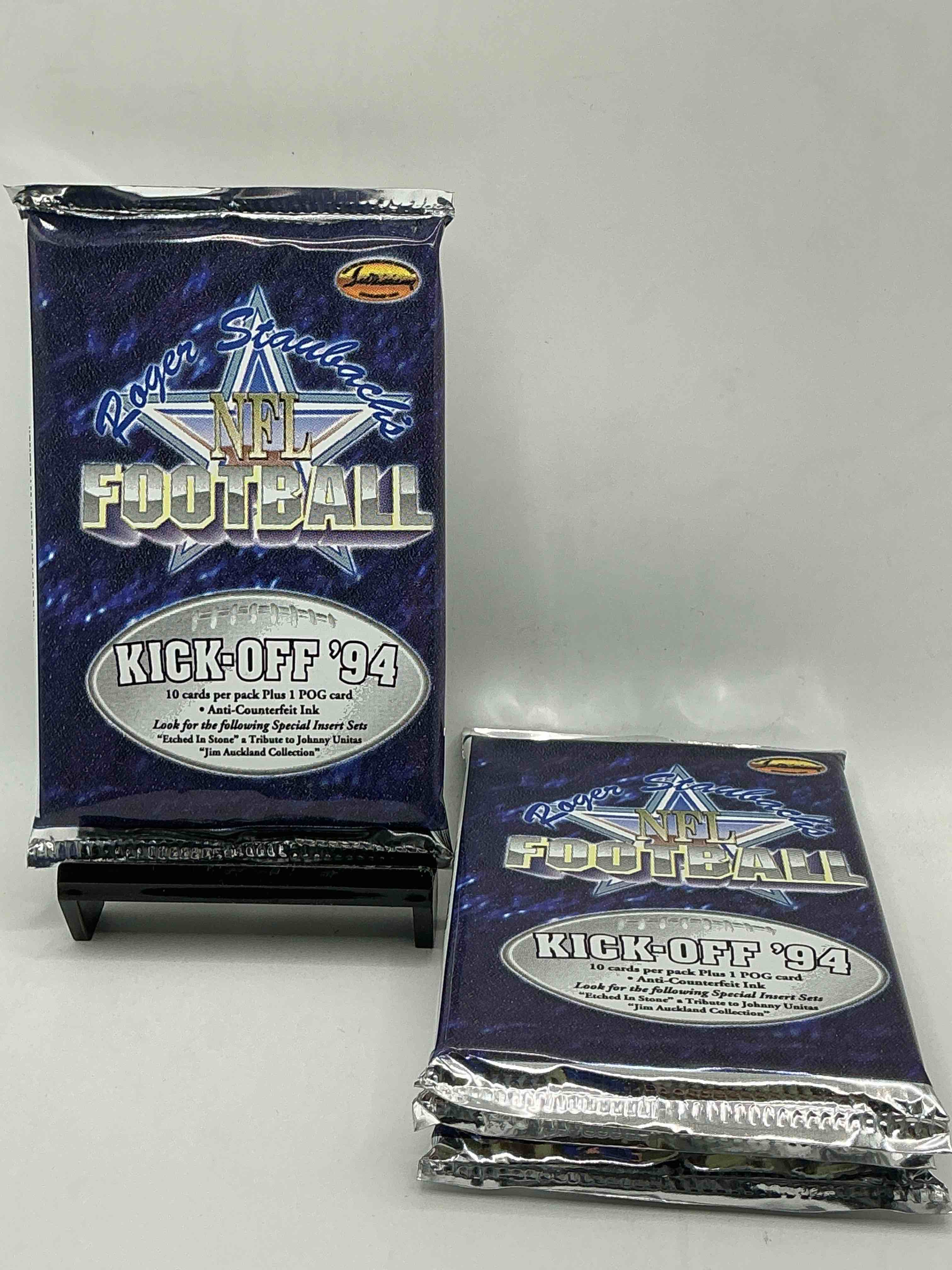 roger staubach nfl football kick-off 1994 packs, direct from box! football packs, search for legends, stars, roger staubach cards, rookies & more! football packs! wow!
