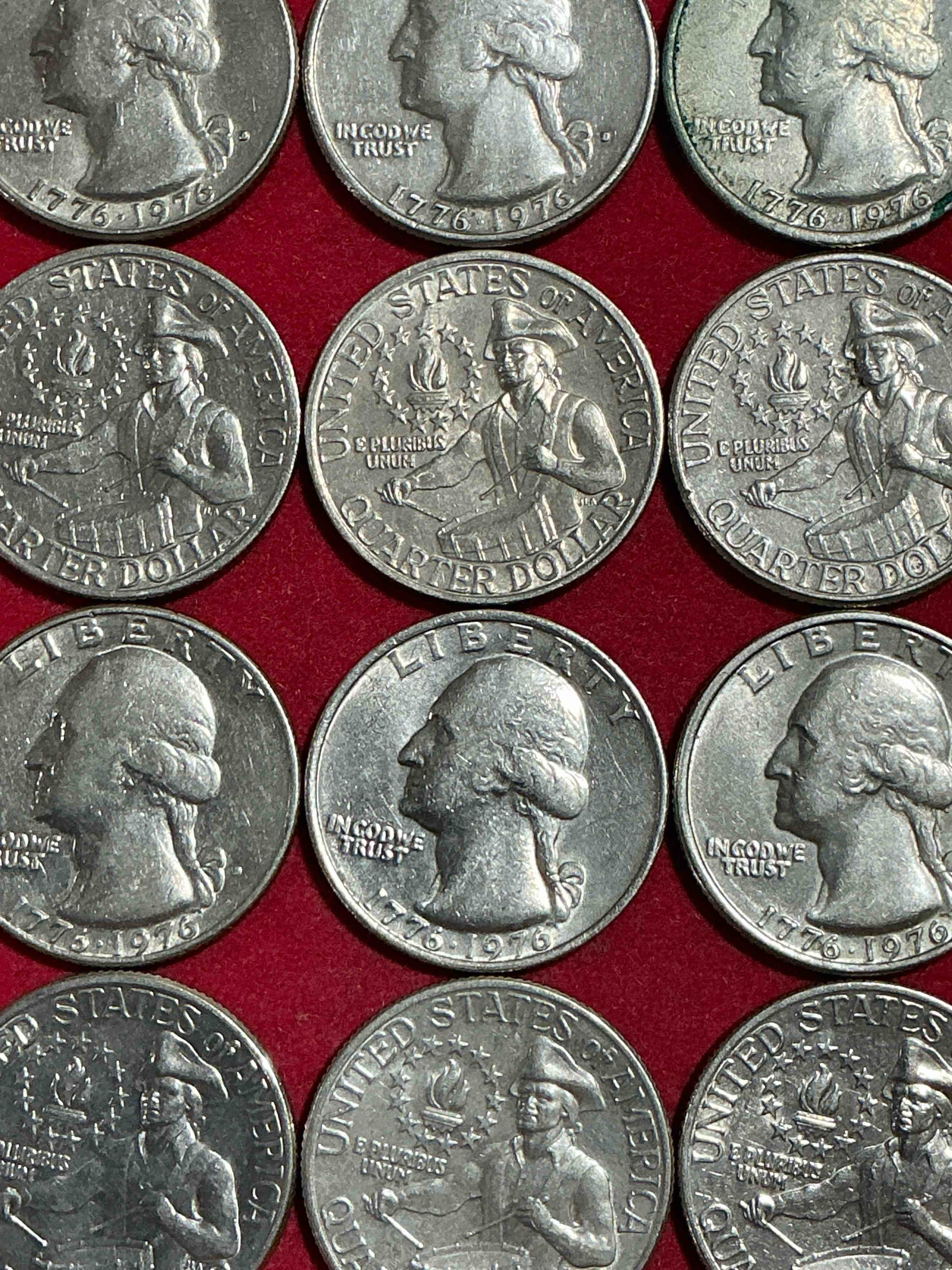 1976 bicentennial bliss! quarters! in 1976 the u.s. mint produced coins celebrating the 200 year anniversary of america. up for auction are awesome examples of bicentennial quarters produced for this... the infamous 200 year anniversary edition! highly desirable for collectors! own pieces of history & get ready for america's 250 year anniversary coming soon!