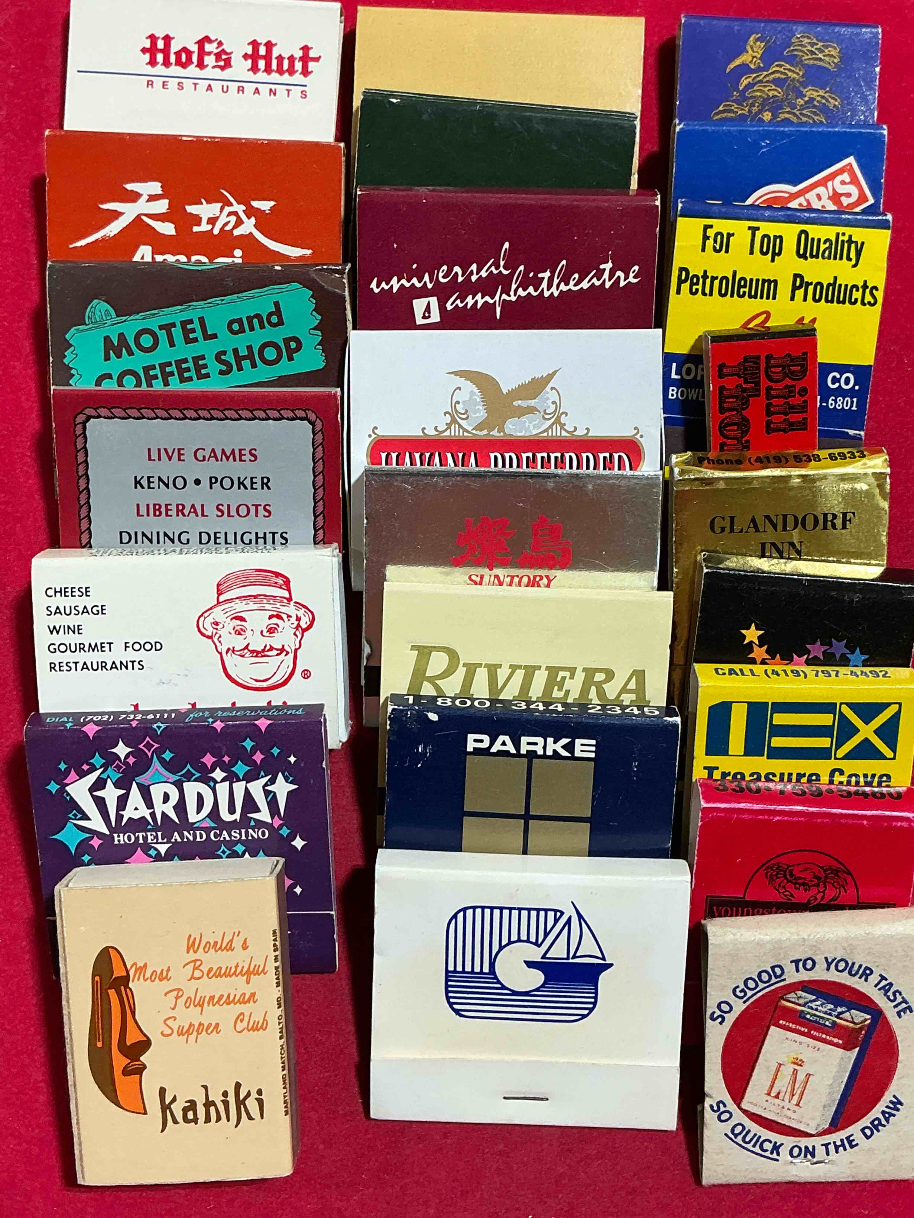 Condition photo showing Good Condition for vintage matchbooks! a crazy hard to collect collection of matchbooks from all over, many from places that no longer exist! collection spans decades & decades! most books are complete with all matches! one of a kind collection! all original & impossible to find anywhere else!