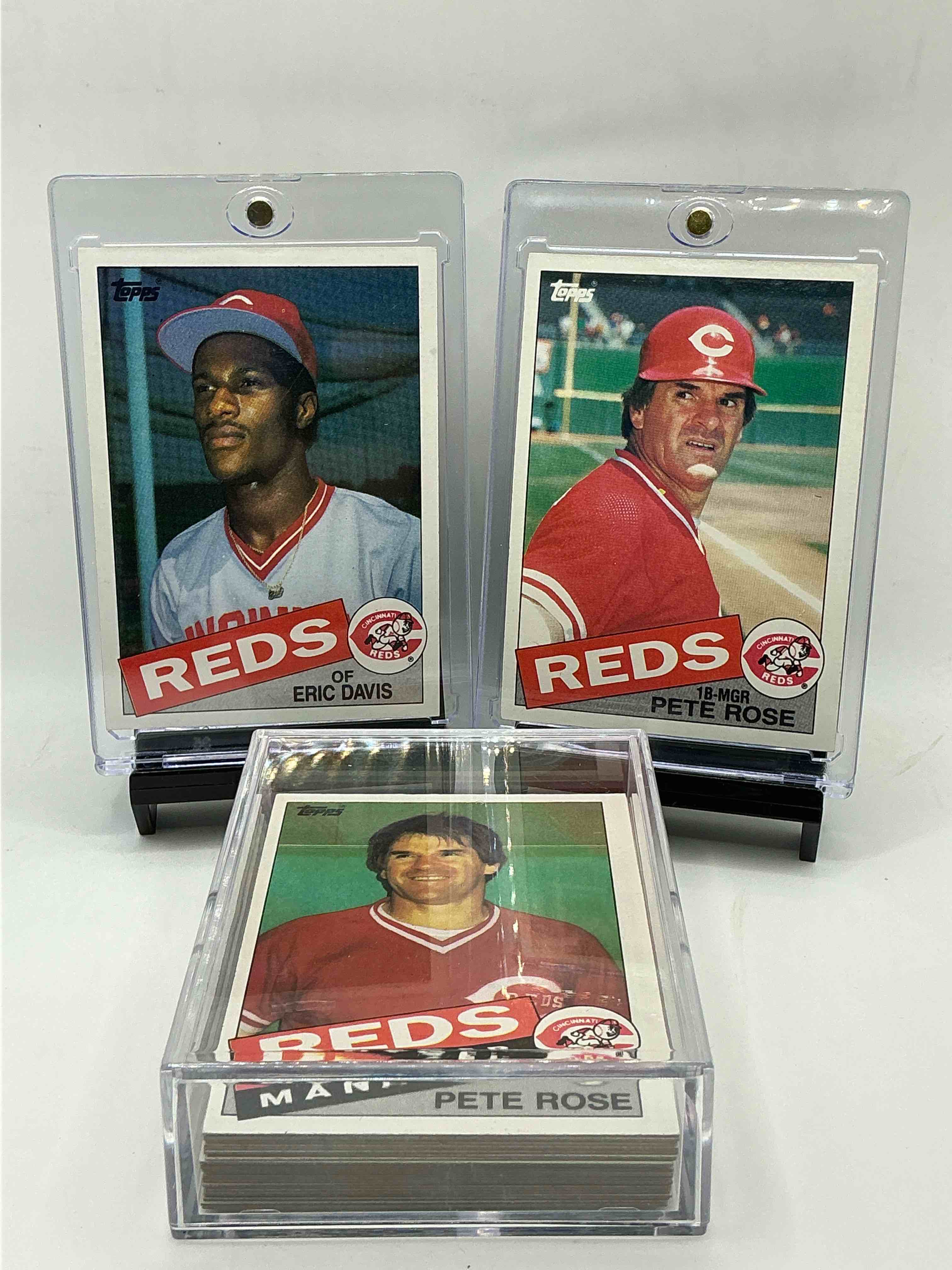 1985 topps baseball reds complete set! 28 card reds set, including pete rose card! legends like pete rose, eric davis, tony perez & so many more!