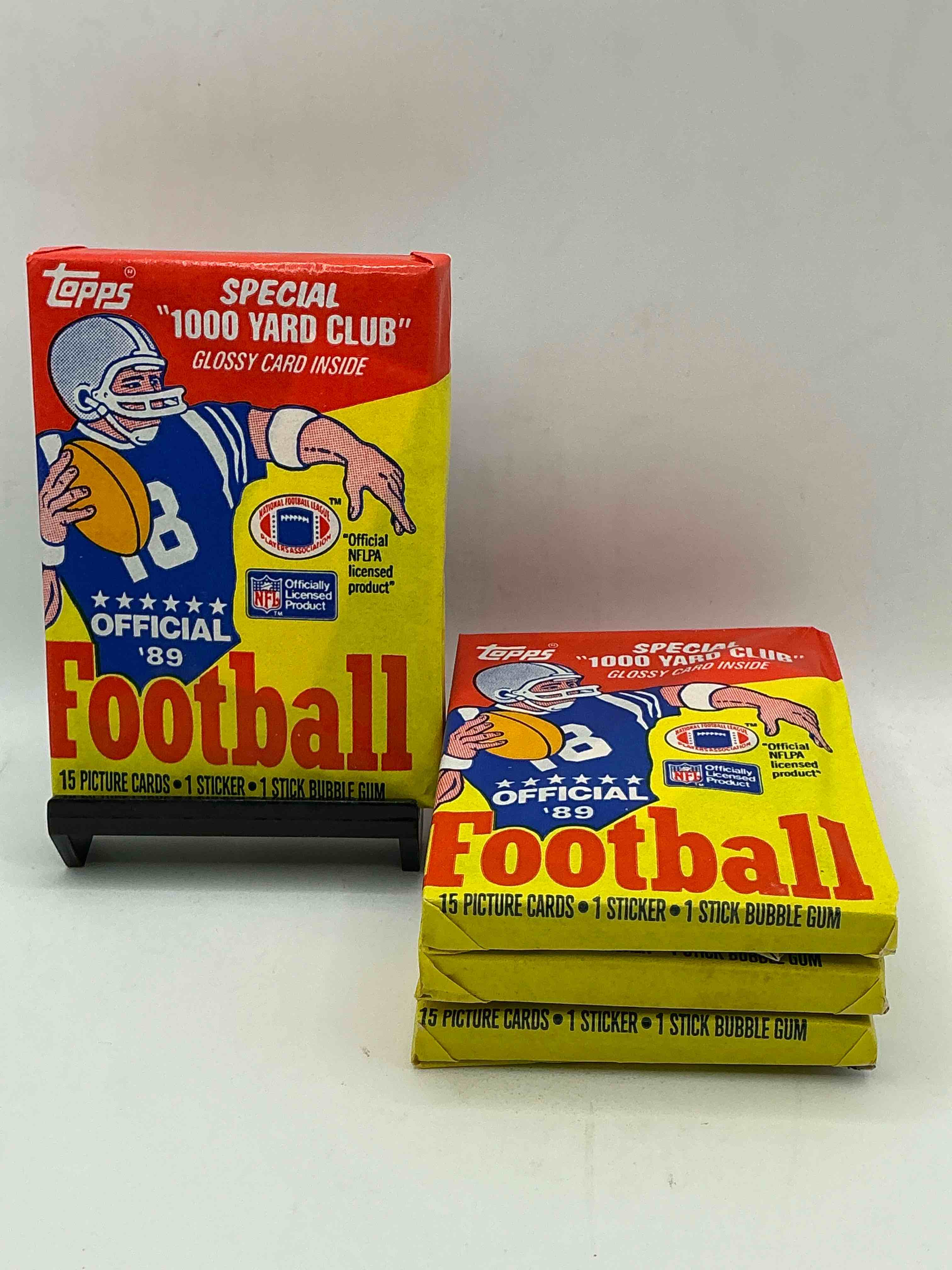 1989 topps football unopened sports card wax packs! straight from original box!search for deion sanders rookie cards! along with valuable jerry rice, bo jackson & other 80's stars!