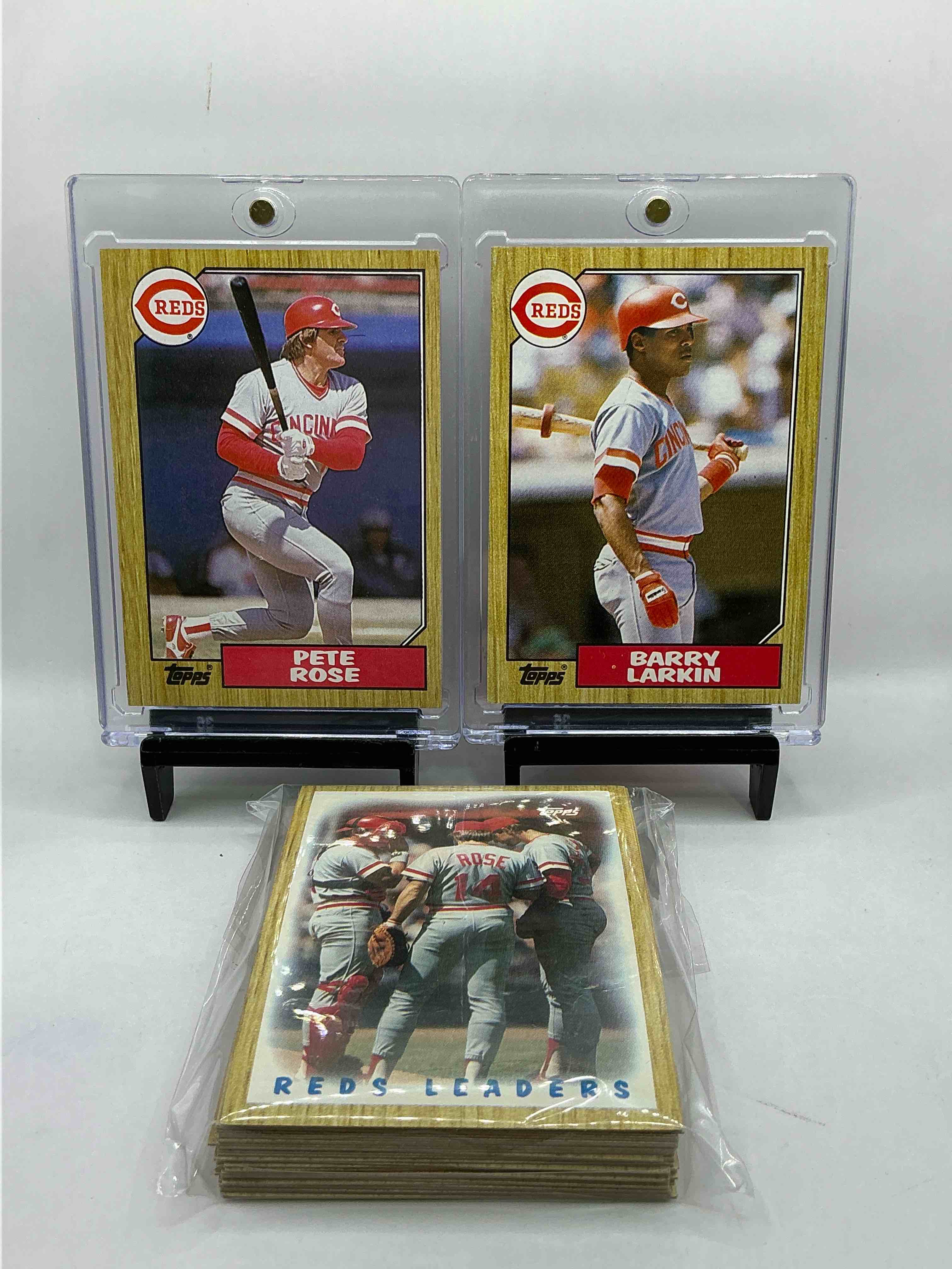 1987 reds topps baseball team set! vintage reds lot! barry larkin, eric davis, pete rose & more! 80’s baseball history… cincinnati reds!