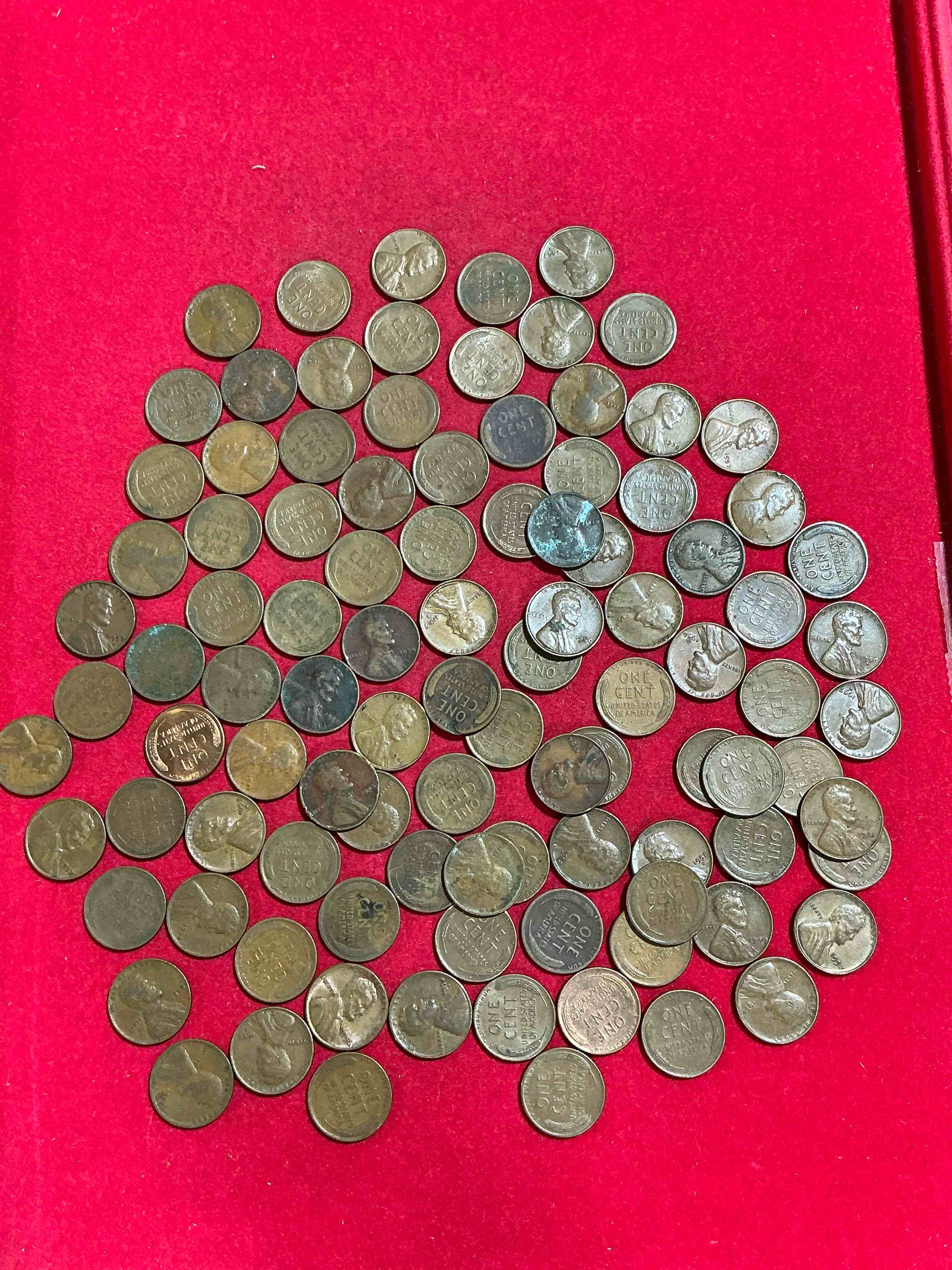 antique wheat pennies 100 count un-searched lot! wheat pennies were minted from 1909-1958 originally replacing the indian head penny. there are many, many interesting & valuable years / mint marks in wheat pennies, win this lot & have fun searching to see what you get! a great way to start collecting antique coins!