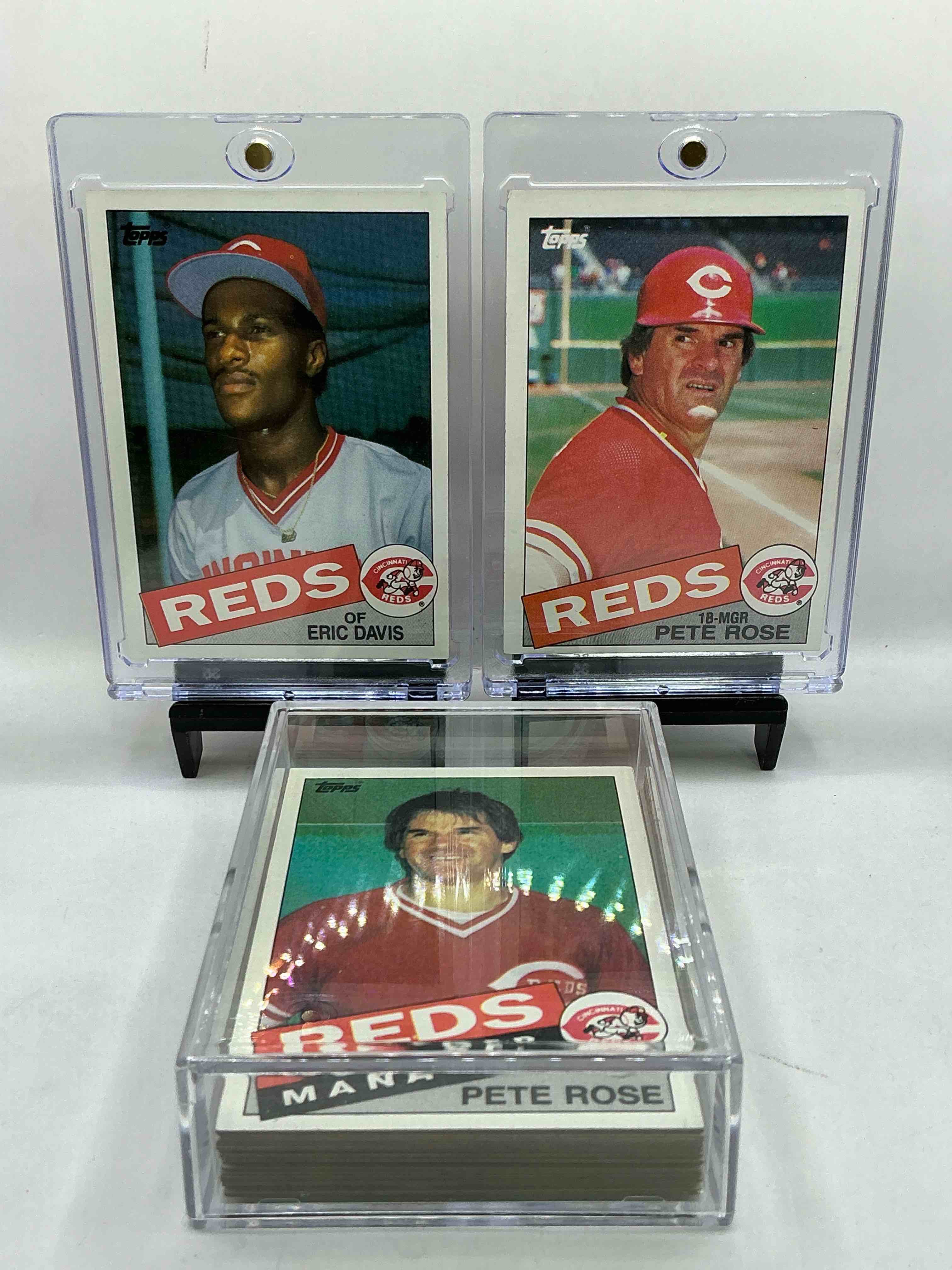 1985 topps baseball reds complete set! 28 card reds set, including pete rose card! legends like pete rose, eric davis, tony perez & so many more!