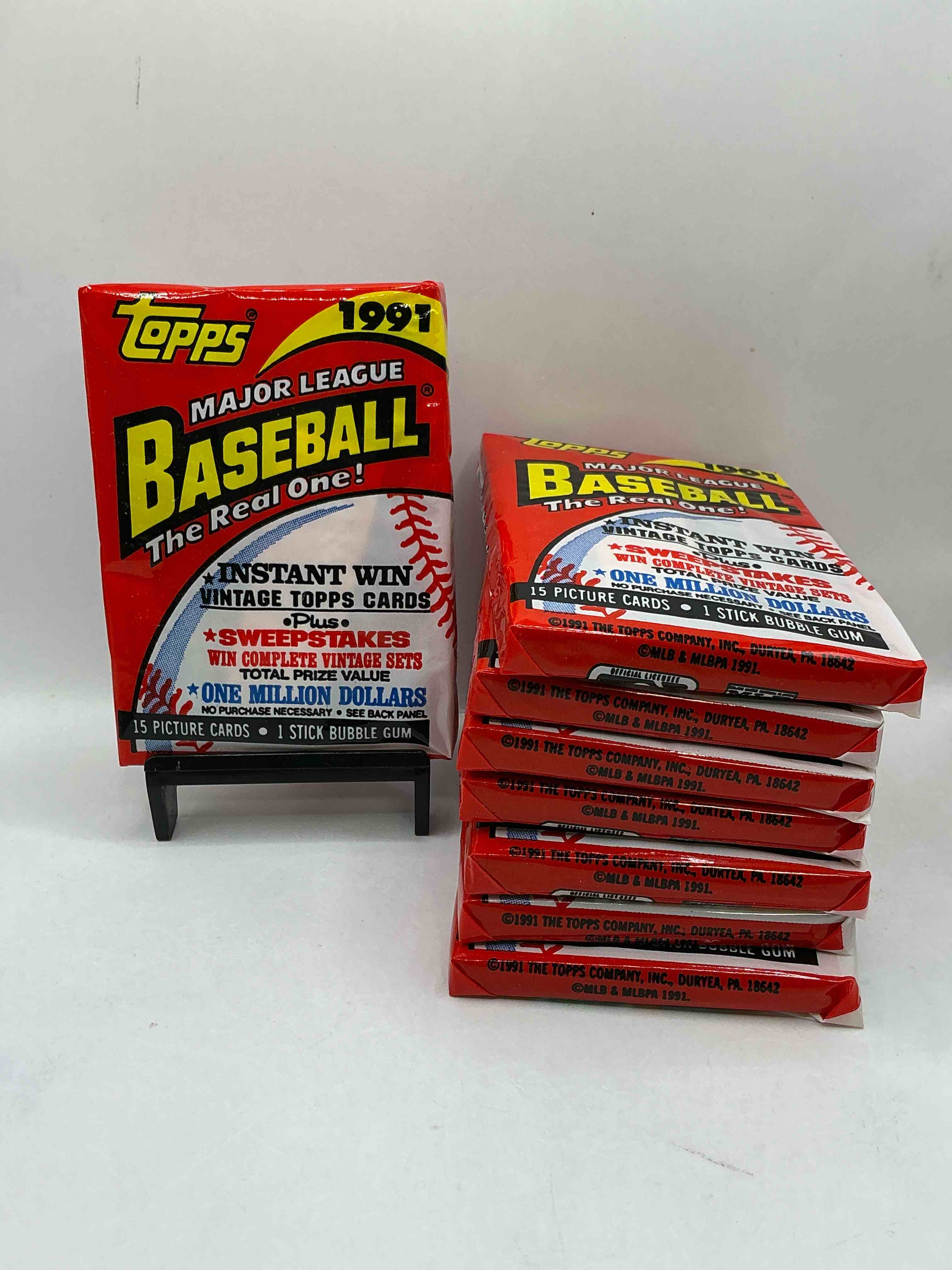 1991 topps baseball card unopened packs, straight from box! search for ken griffey jr cards, bo jackson cards & other 80s & 90s stars! perfect baseball packs!