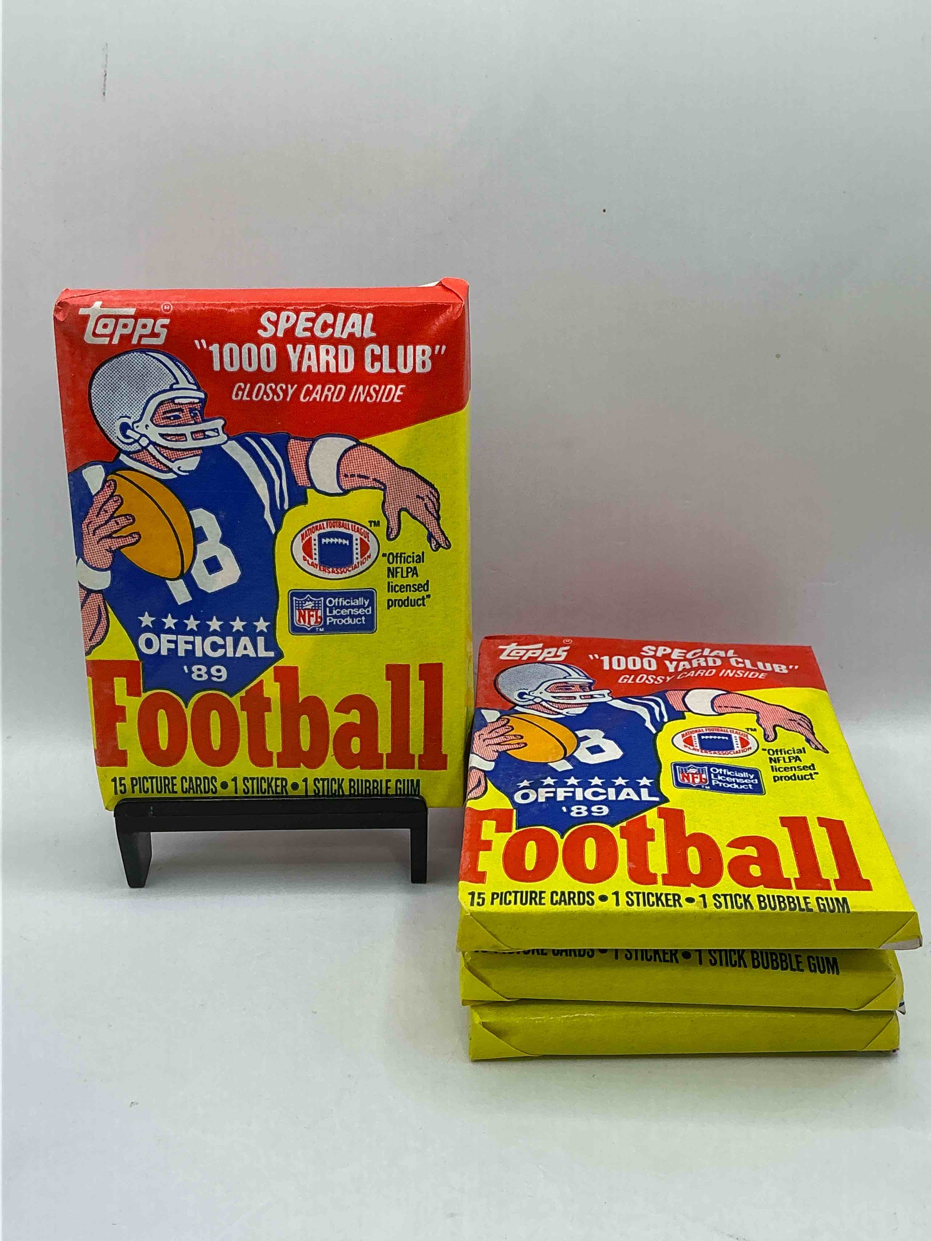 1989 topps football unopened sports card wax packs! straight from original box!search for deion sanders rookie cards! along with valuable jerry rice, bo jackson & other 80's stars!