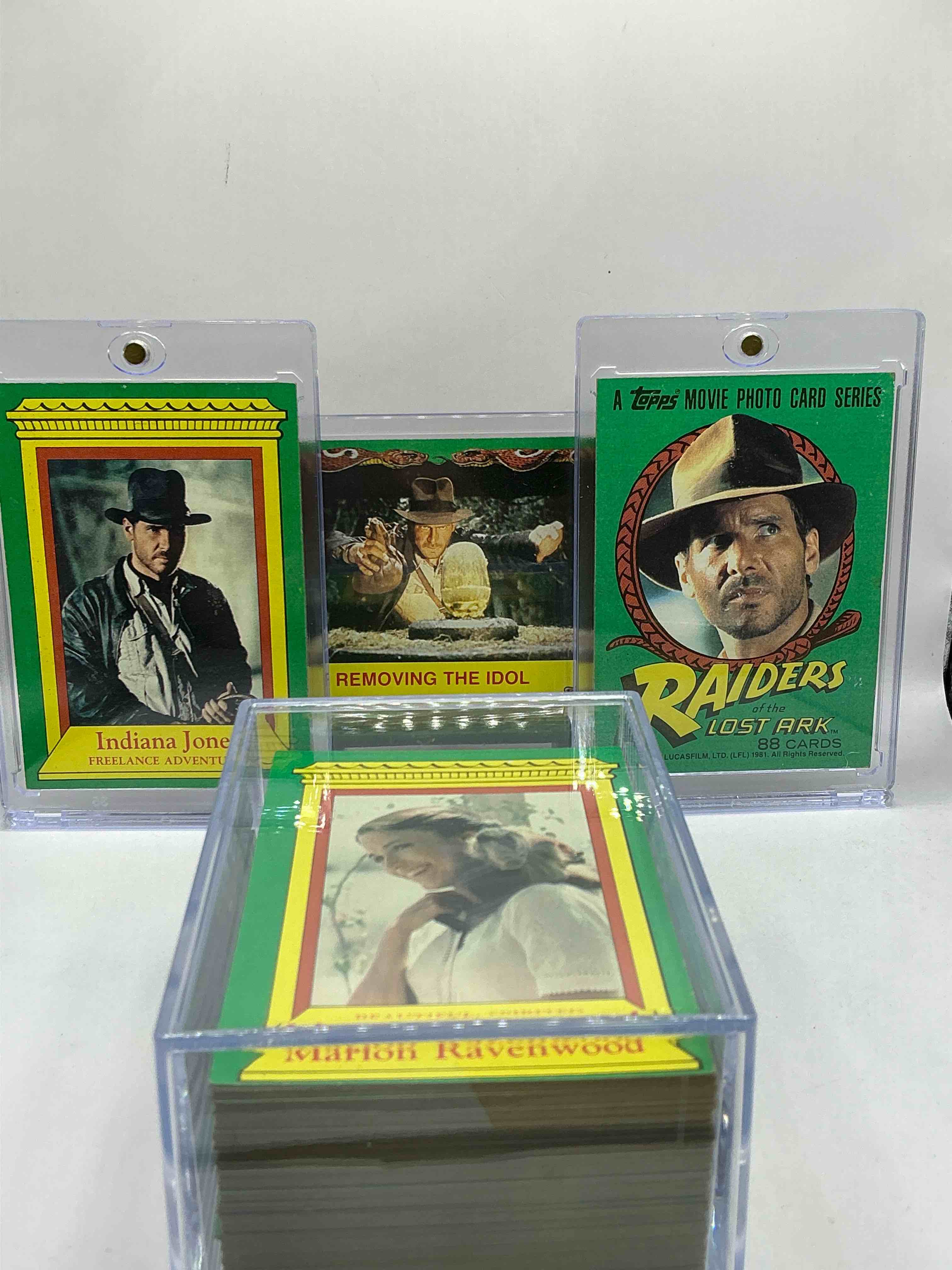 1981 indiana jones raiders of the lost ark! complete, authentic & original indy jones raiders of the lost ark cards, complete 88 card set! excellent condition! own a serious movie history collectible! very hard to find complete!