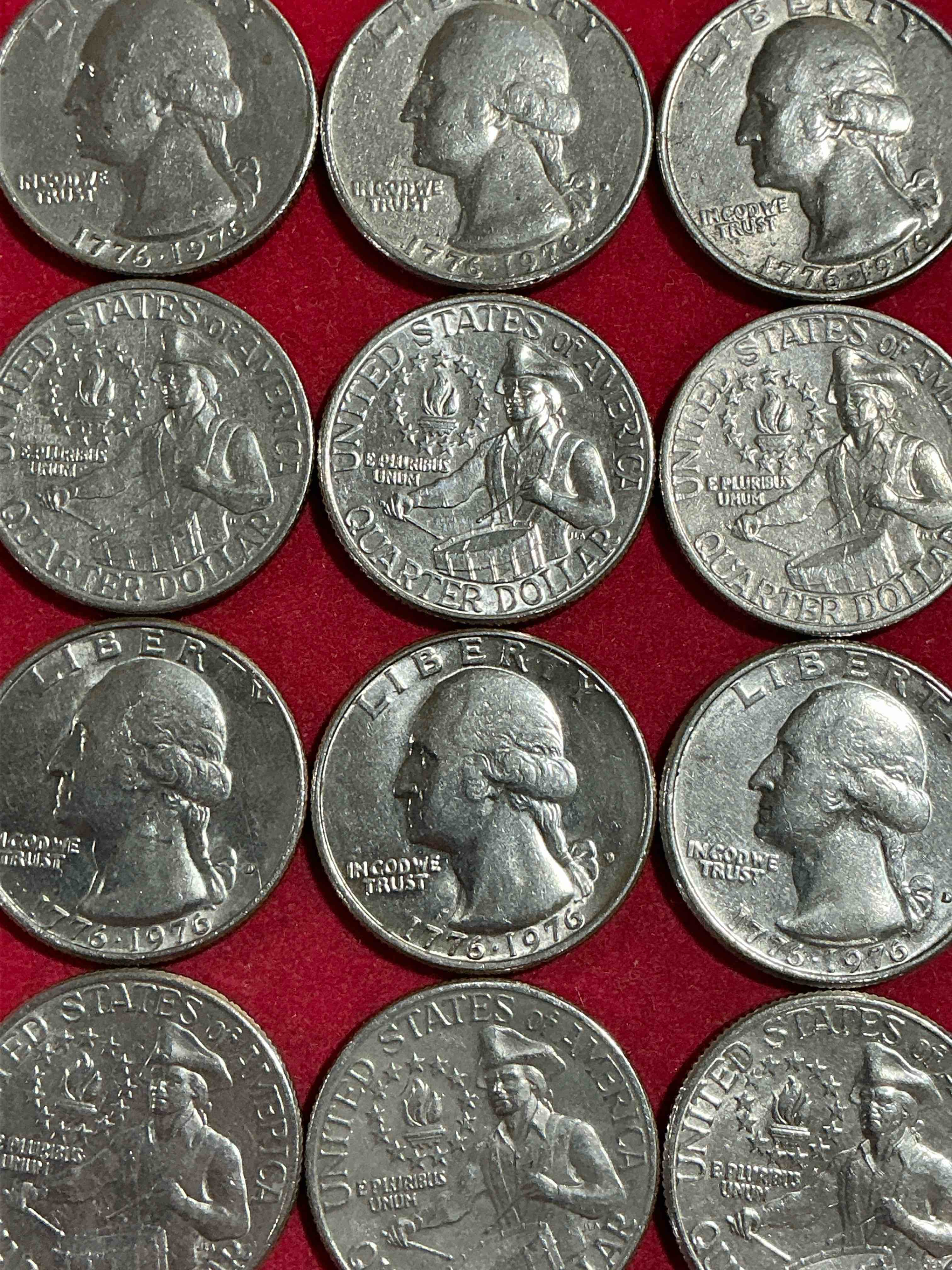 1976 bicentennial bliss! quarters! in 1976 the u.s. mint produced coins celebrating the 200 year anniversary of america. up for auction are awesome examples of bicentennial quarters produced for this... the infamous 200 year anniversary edition! highly desirable for collectors! own pieces of history & get ready for america's 250 year anniversary coming soon!