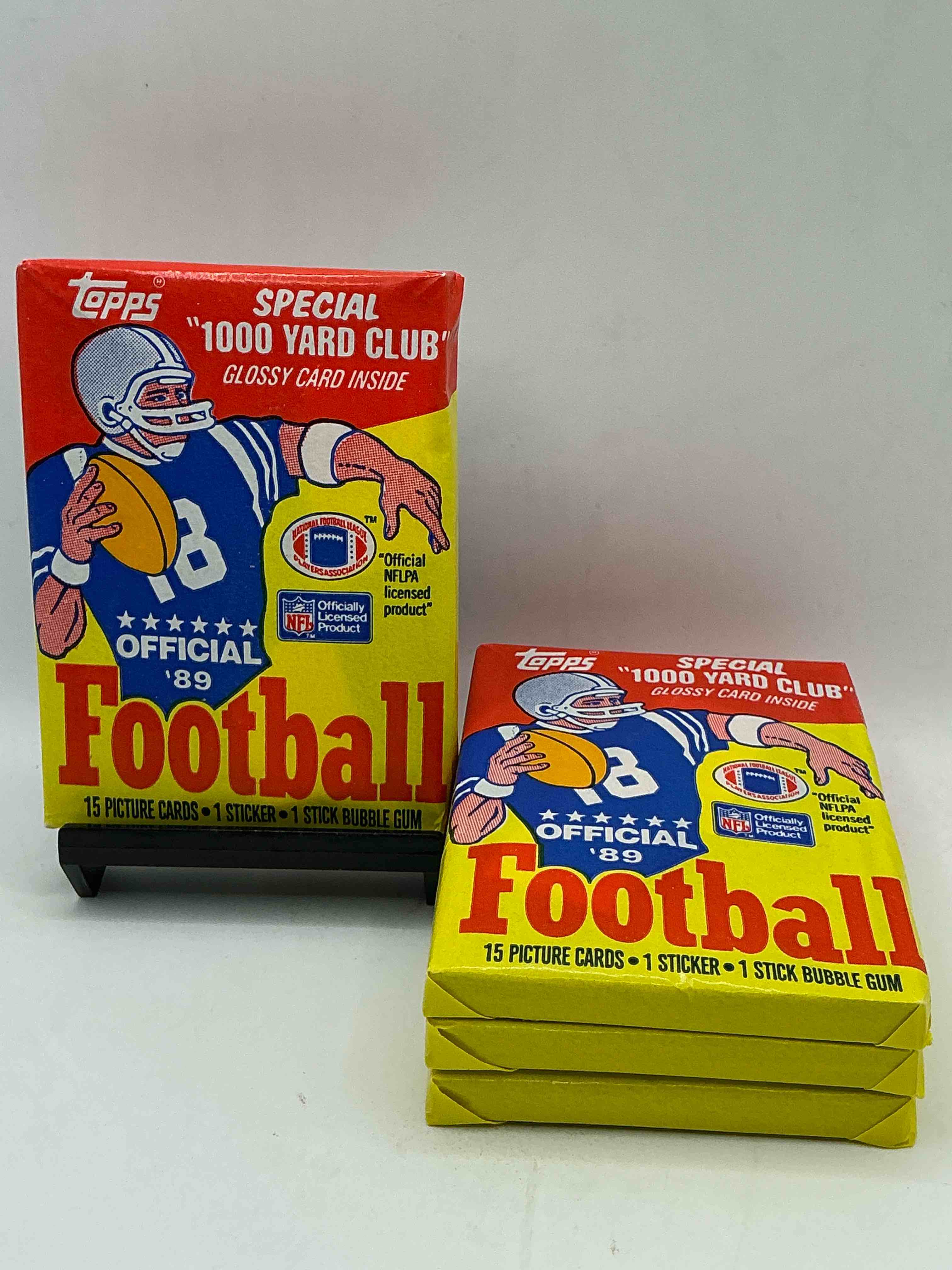 1989 topps football unopened sports card wax packs! straight from original box!search for deion sanders rookie cards! along with valuable jerry rice, bo jackson & other 80's stars!