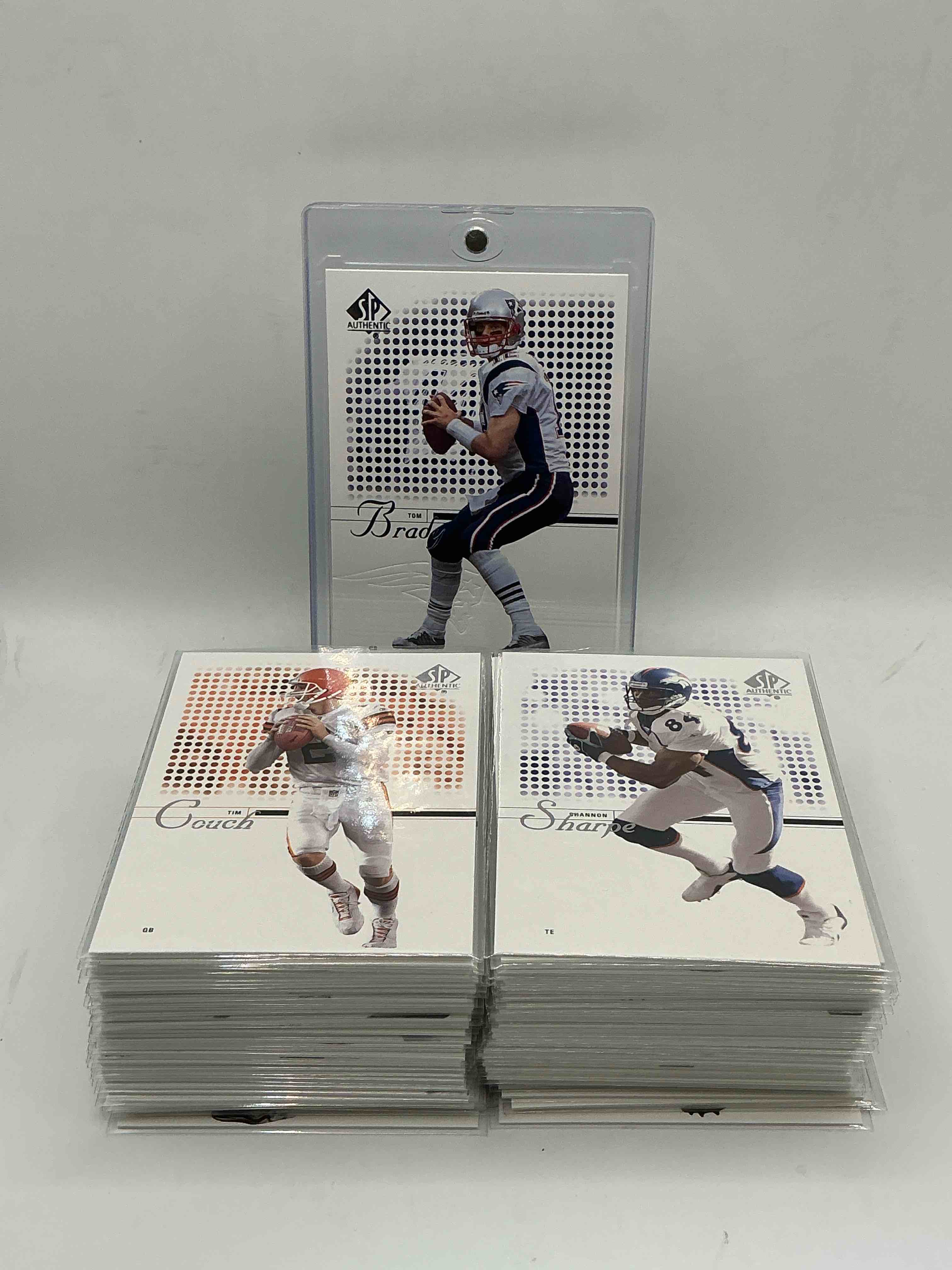 2002 early rare tom brady! 2002 upper deck sp authentic 90 card craziness! all 90 cards included in this super rare collection! all the legends from the early 2000’s all included here! wow!