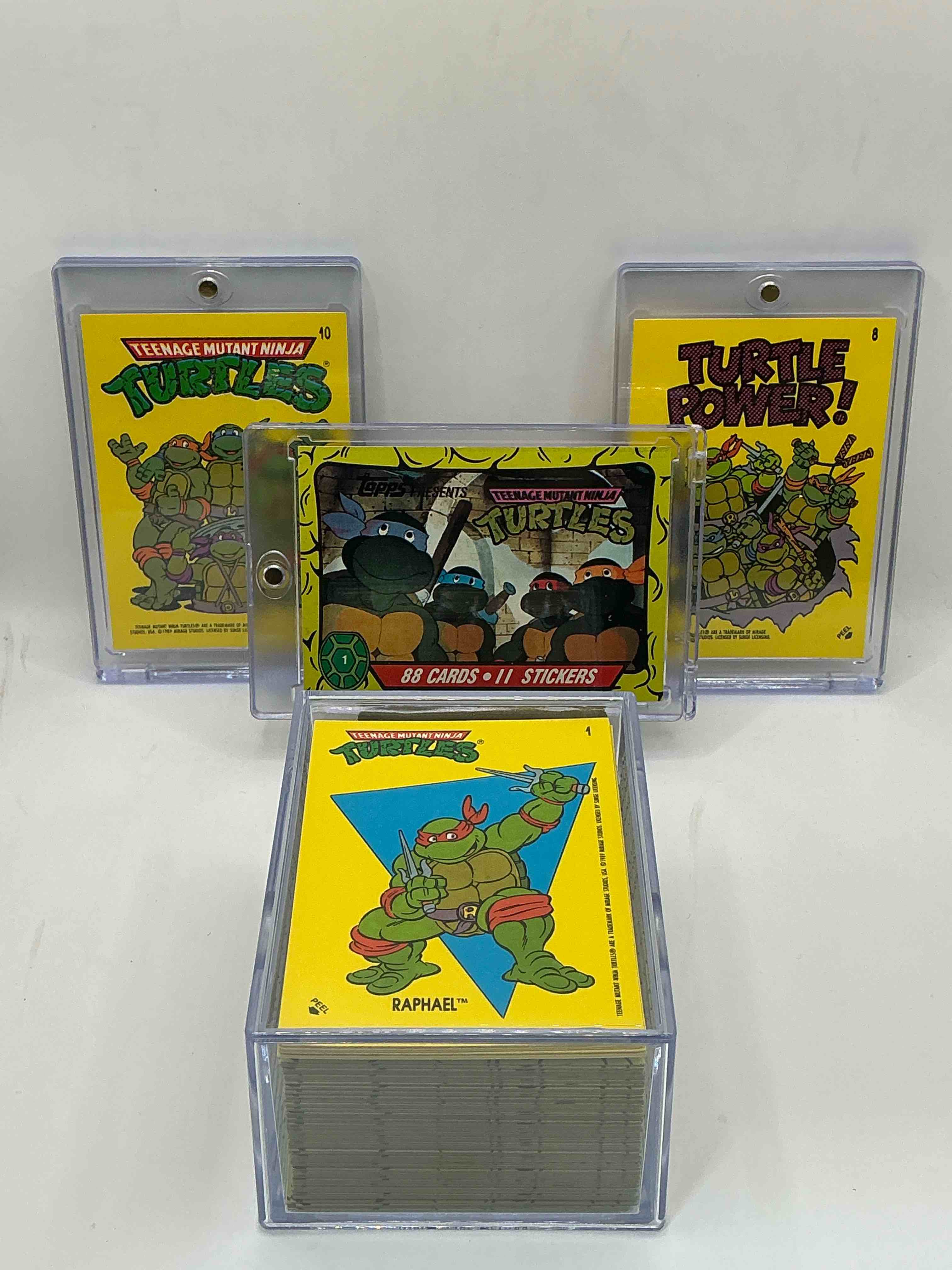 1989 ninja turtle wow! totally complete original, authentic teenage mutant ninja turtles complete trading card & stickers! all 88 cards & 11 stickers included, for a total qty of 99! excellent condition! your chance to own a genuine tmnt original serious collectible!