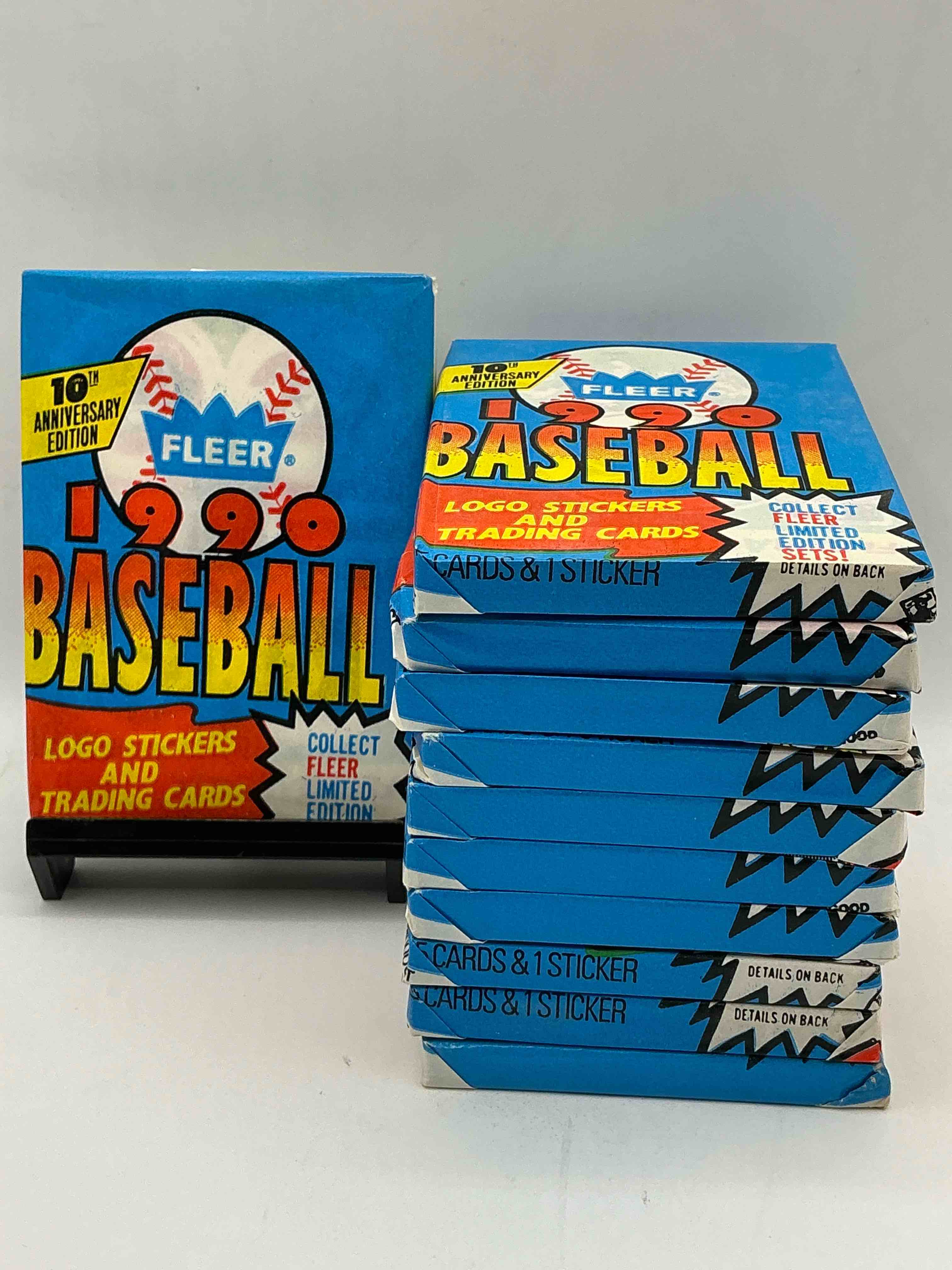 vintage baseball! awesome 1990 fleer baseball unopened sports card wax packs!direct from original box! search for valuable collectible ken griffey jr cards!