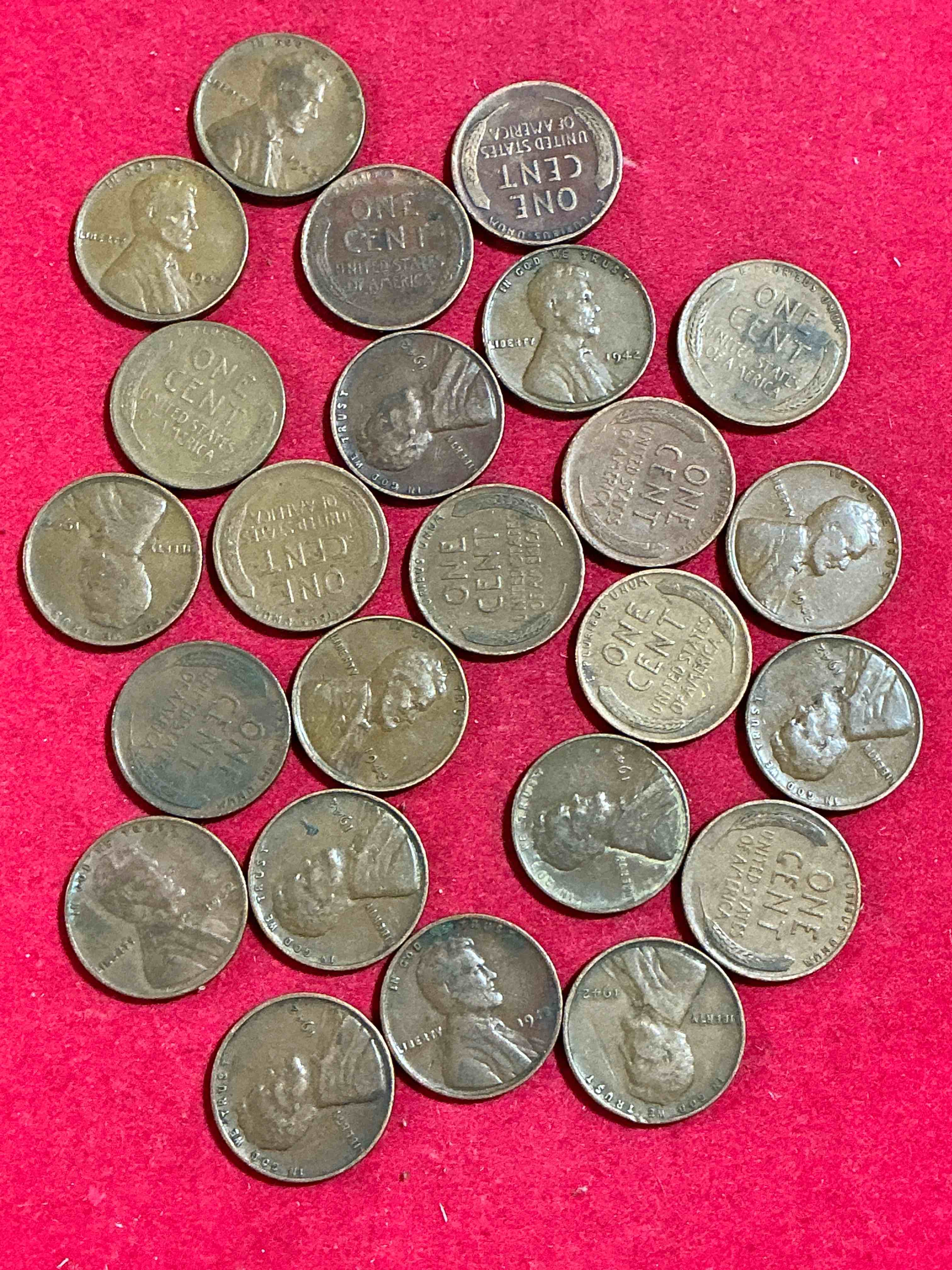 Condition photo showing Good Condition for 1942 calling world war 2 buffs! 1942 battle of midway era wheat pennies! the battle of midway was june 4-7 1942 & was the greatest naval battle in history between america & japan! own pieces of this era with these genuine 1942 wheat pennies in nice condition!