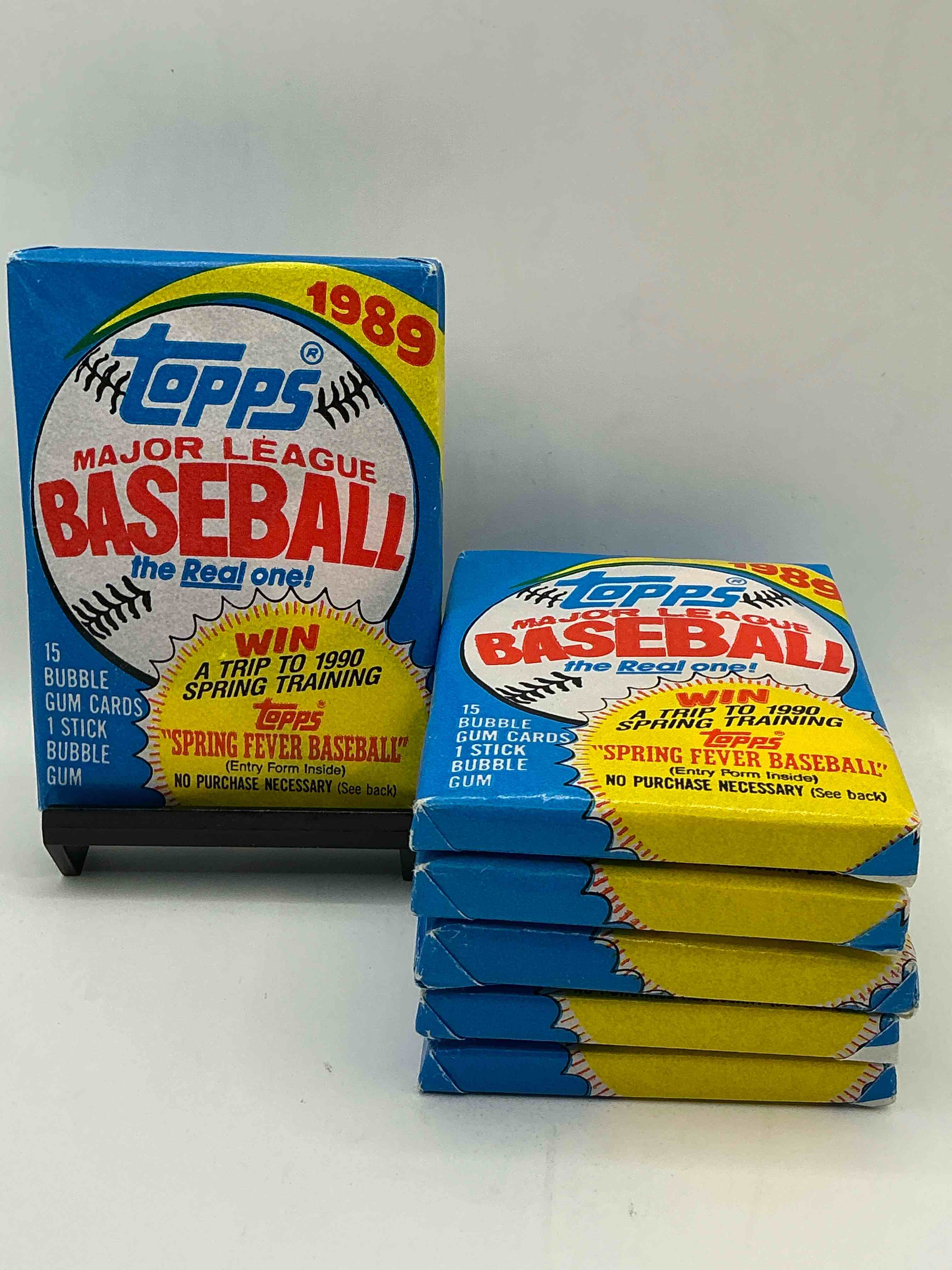 1989 topps baseball unopened sports card wax packs! direct from original retail case! search for valuable rookie cards as well as valuable bo jackson & more!