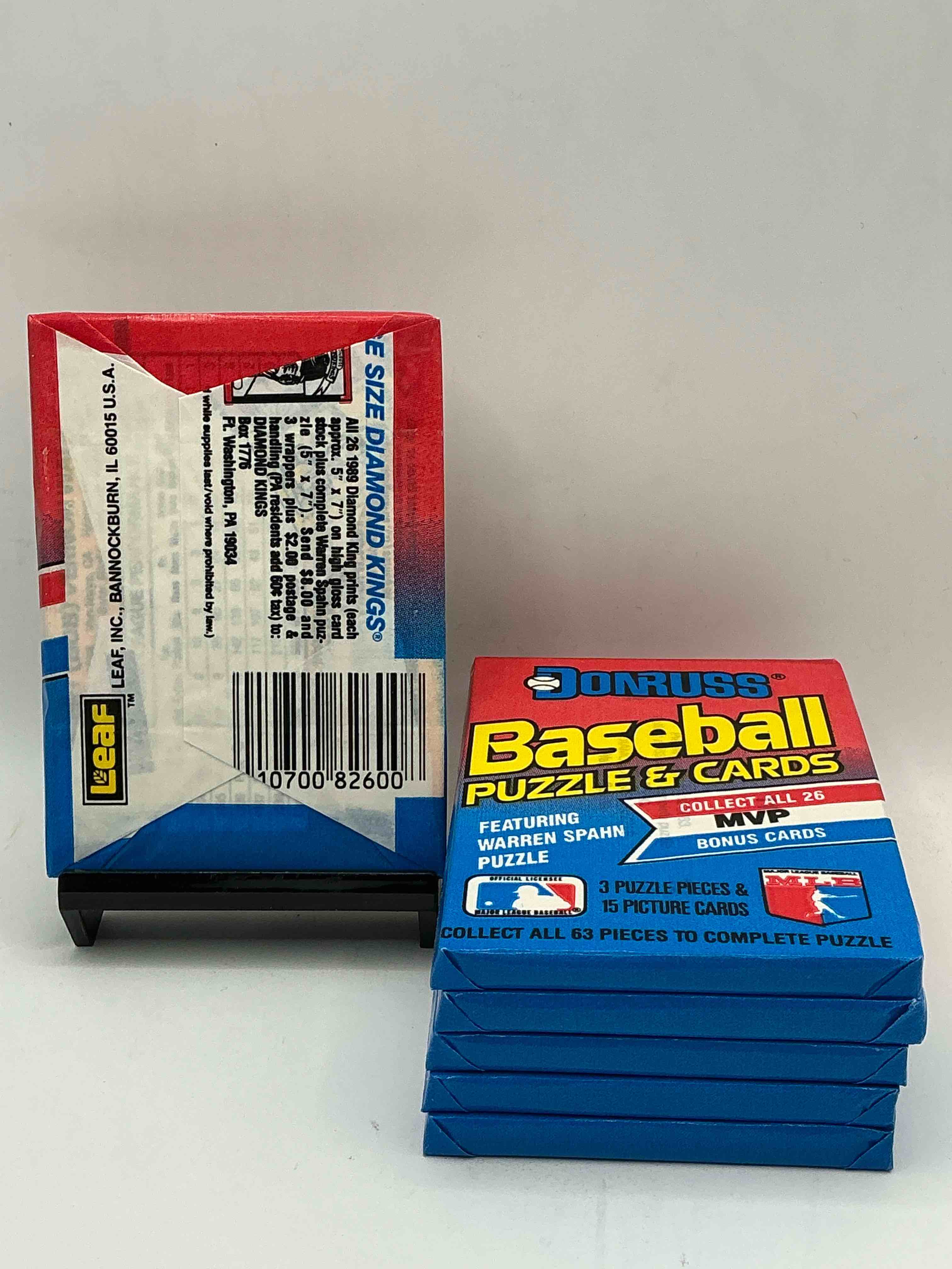 Condition photo showing New/Like New for ken griffey jr & randy johnson rookies!? 1989 donruss baseball unopened sports card wax packs! direct from original retail case! search for valuable ken griffey jr. & randy johnson rookie cards as well as valuable bo jackson