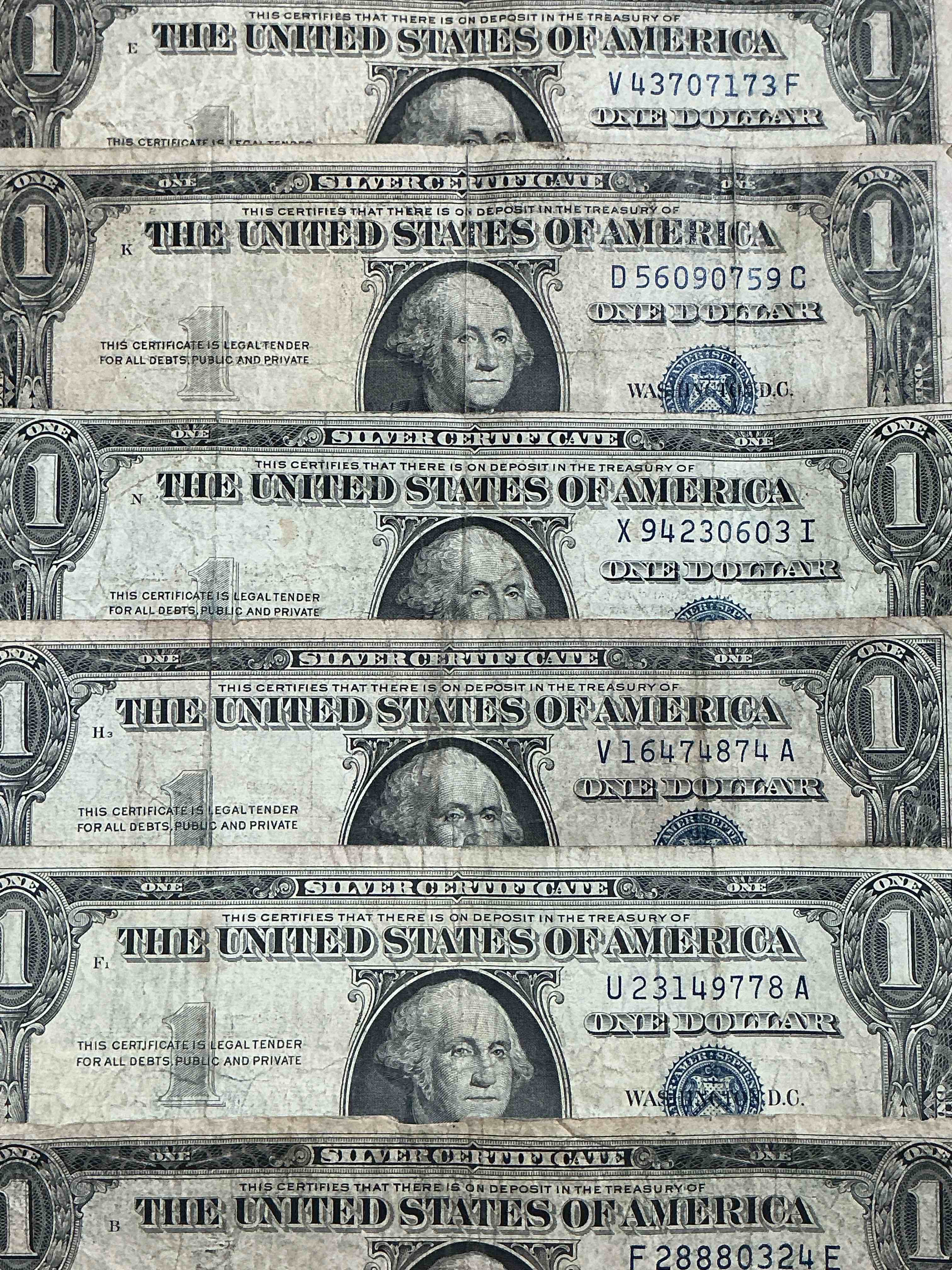 1957 & 1935 silver certificates! did you know that prior to 1964 one dollar u.s. paper money was actually redeemable for silver dollars?! wow how times have changed! silver certificates were produced from 1878 to 1964 & are still considered legal tender at face value. here are gorgeous, circulated 1935 & 1957 u.s. one dollar silver certificate, with highly collectible "blue seal!* own an awesome piece of history!