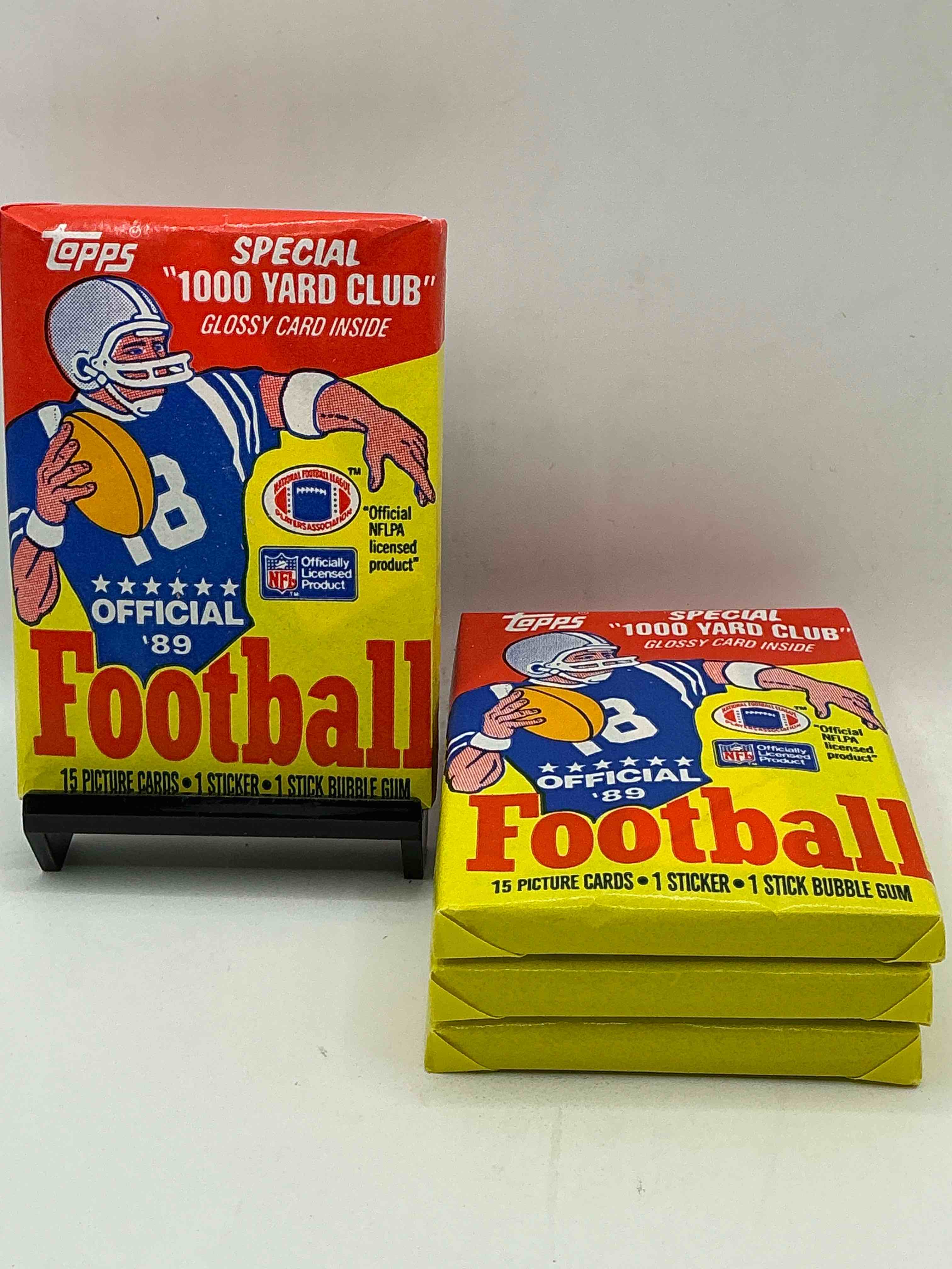 1989 topps football unopened sports card wax packs! straight from original box!search for deion sanders rookie cards! along with valuable jerry rice, bo jackson & other 80's stars!